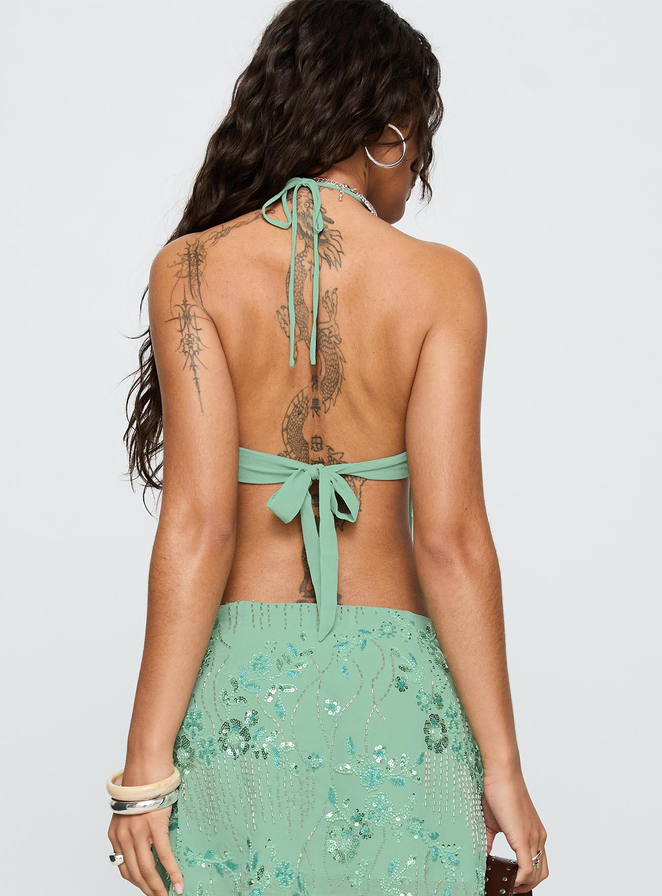 What A Coincidence Beaded Top Teal - Image 5