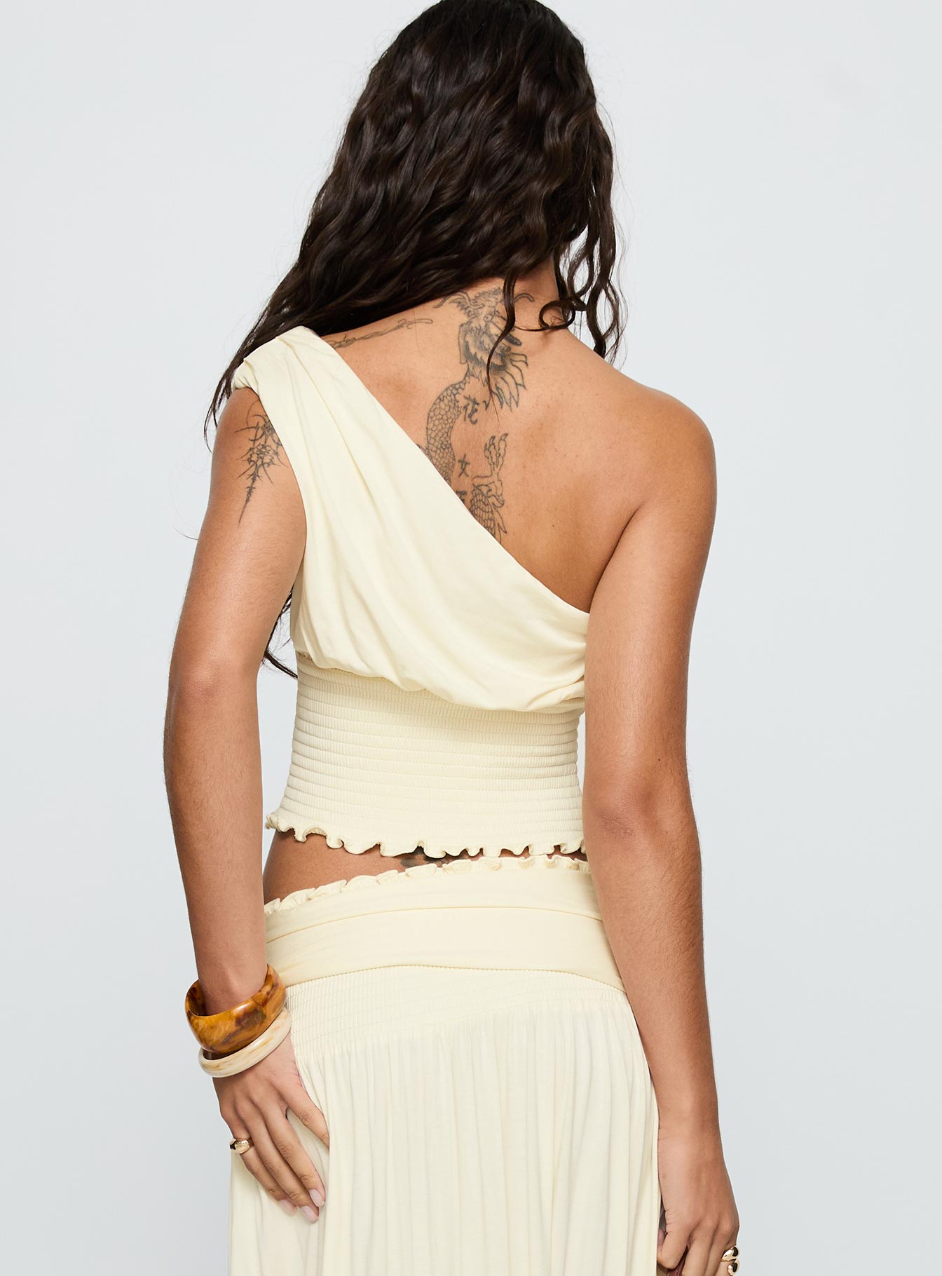 Full Orbit One Shoulder Top Cream - Image 5