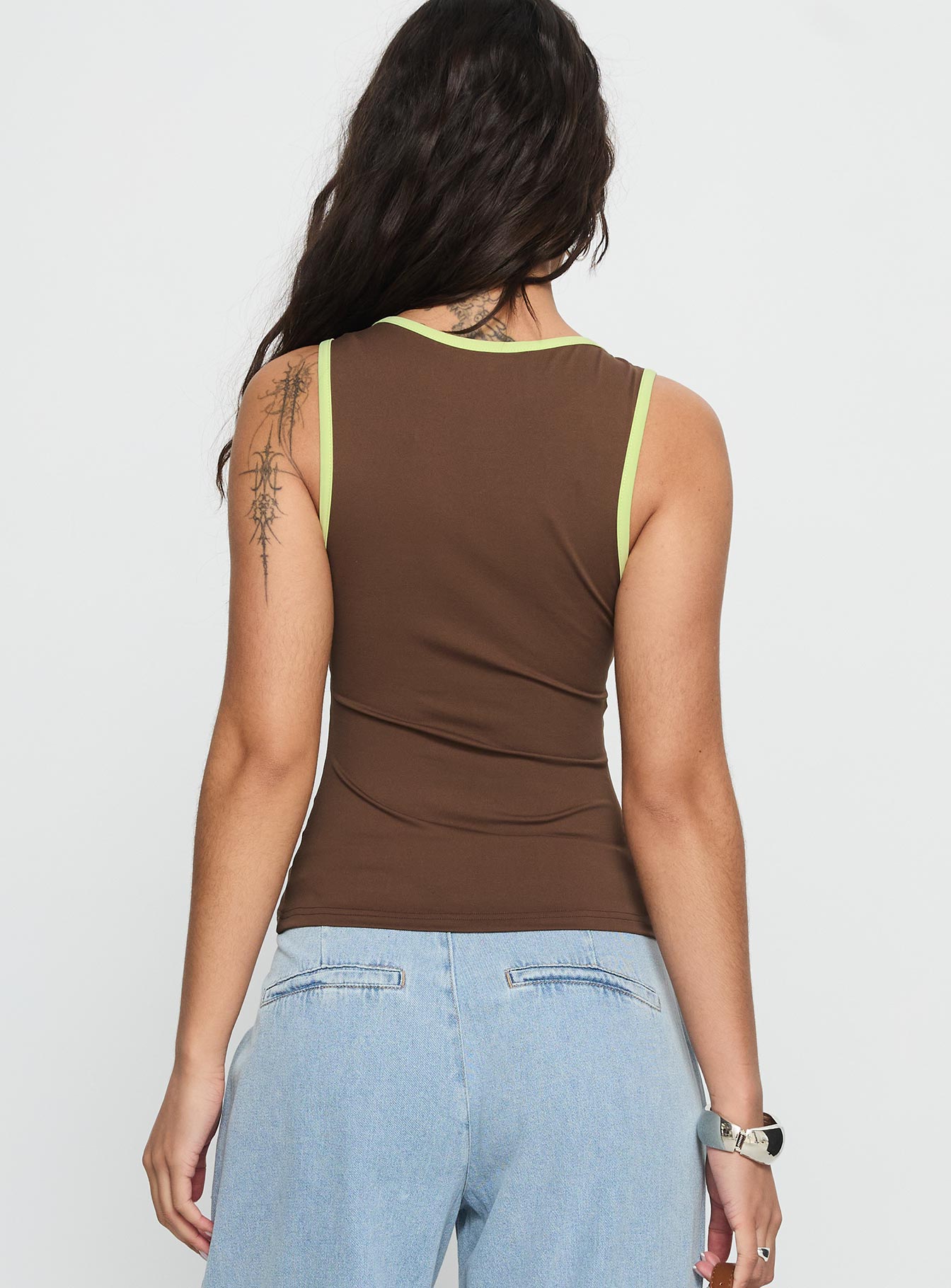 71 Classics V Neck Top Brown - Image 4