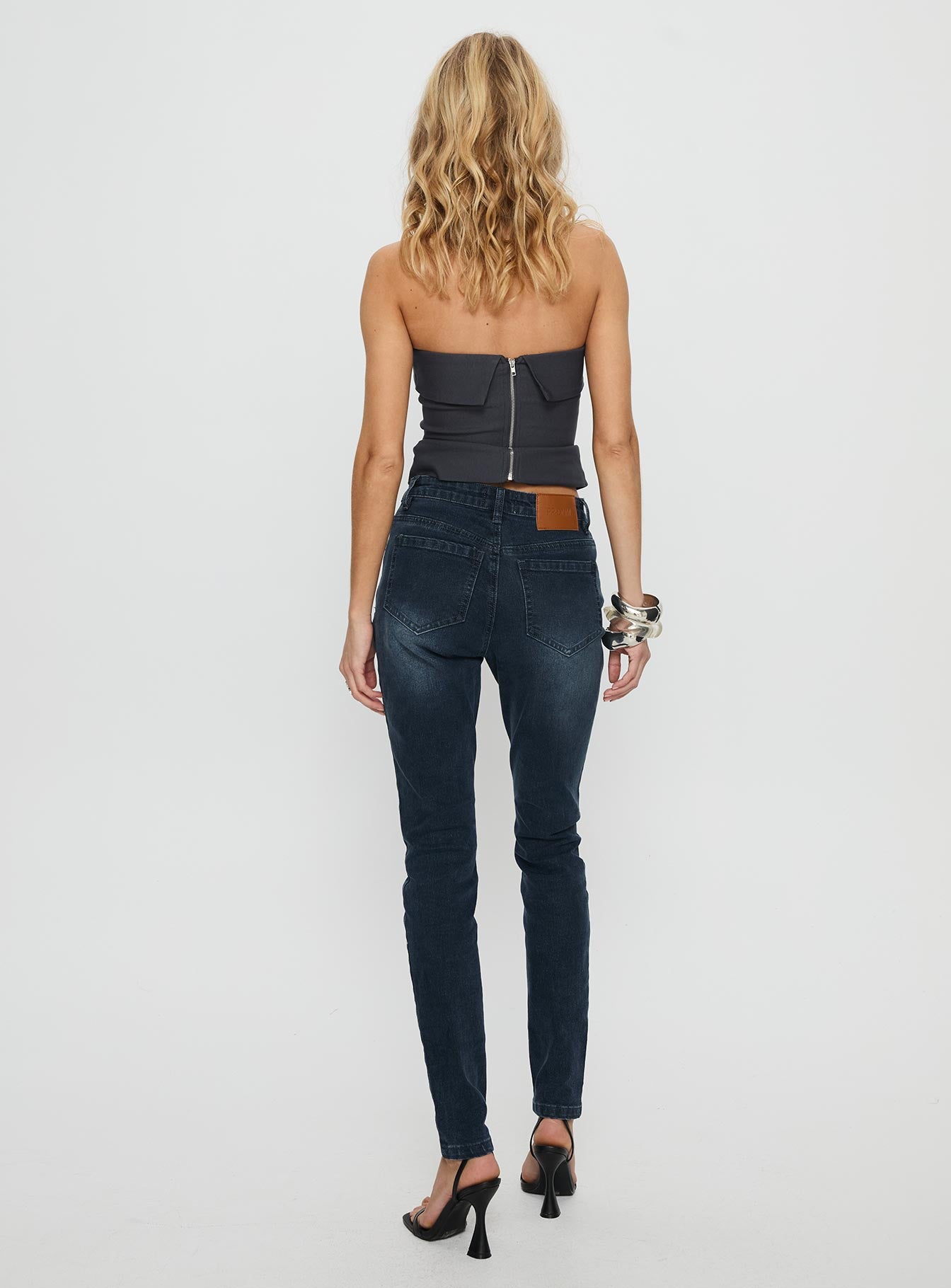 Illyssa Mid Rise Skinny Jeans Washed Charcoal - Image 5