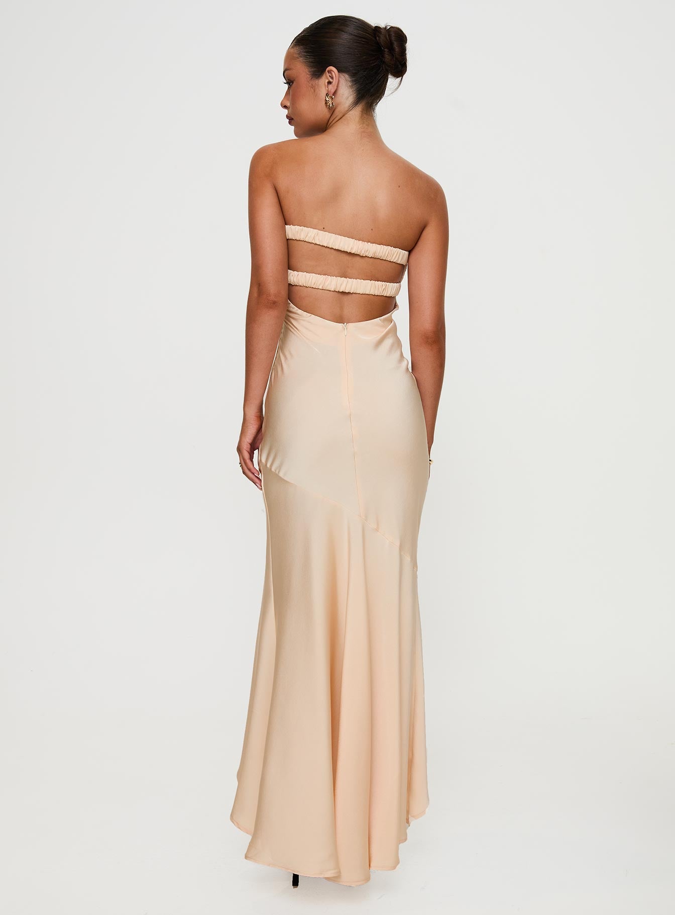 Stand A Chance Twist Detail Maxi Dress Champagne - Image 5
