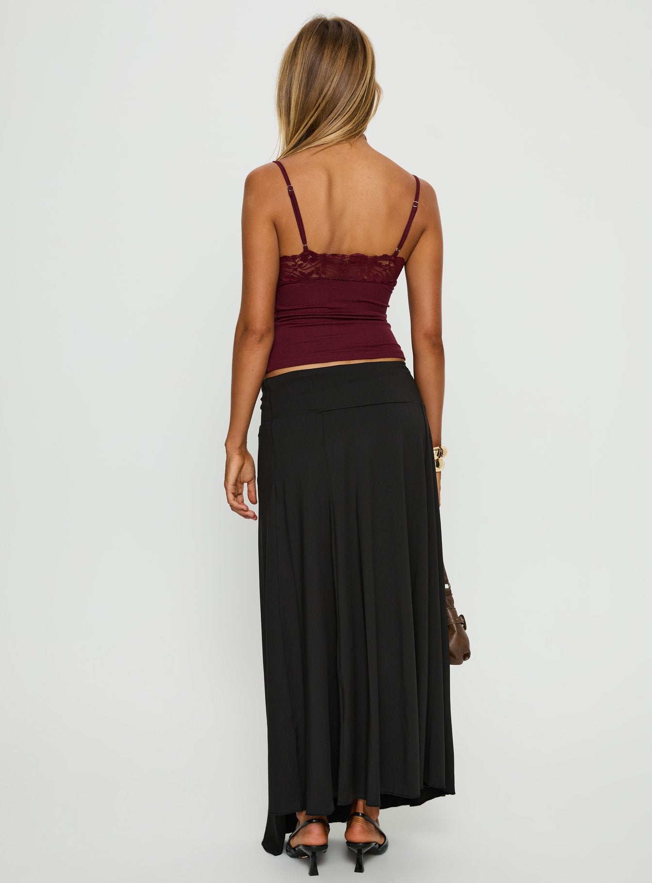Nola Hardware Slit Maxi Skirt Black - Image 4