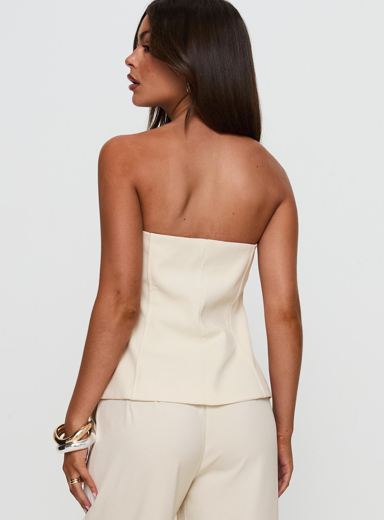 Lavish Living Strapless Top Cream Petite - Image 5