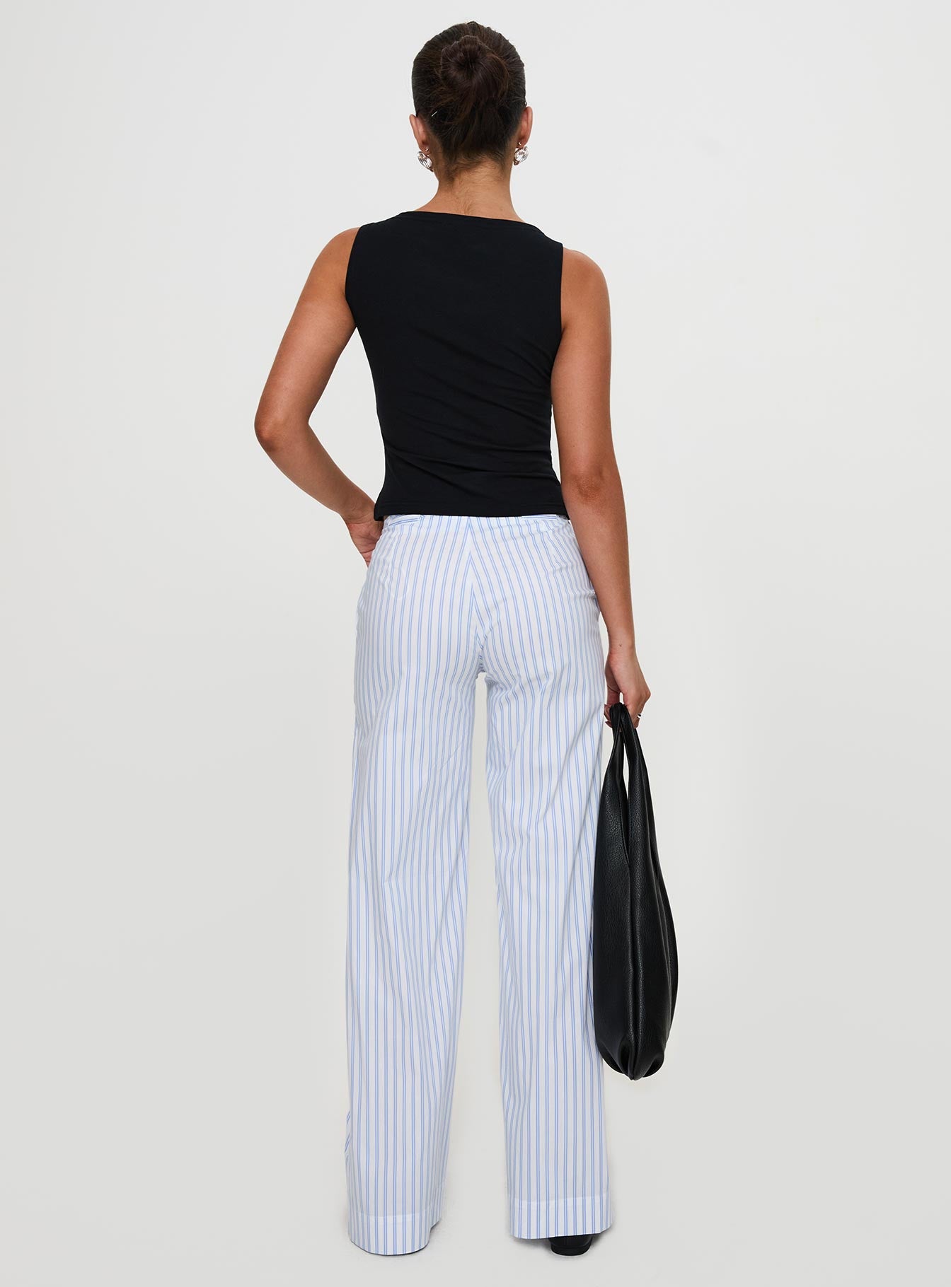 Collied Low Rise Pants Blue White Stripe - Image 8