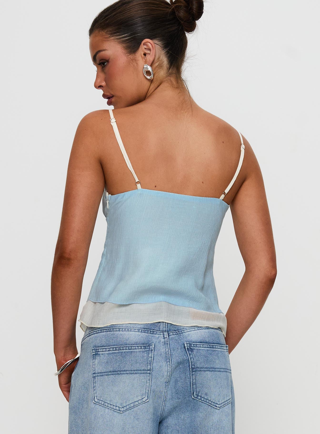 Majorie Layered Top Blue Cream - Image 4