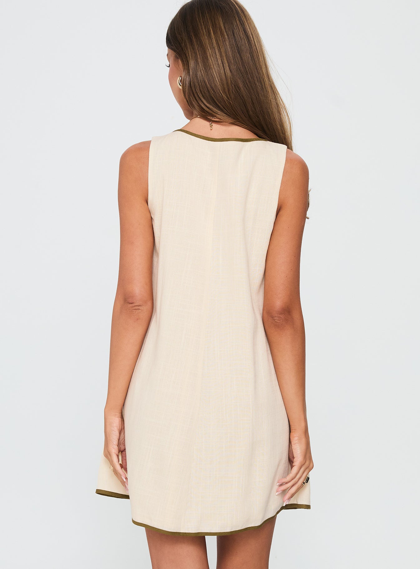 All My Loving Contrast Babydoll Mini Dress Cream - Image 5
