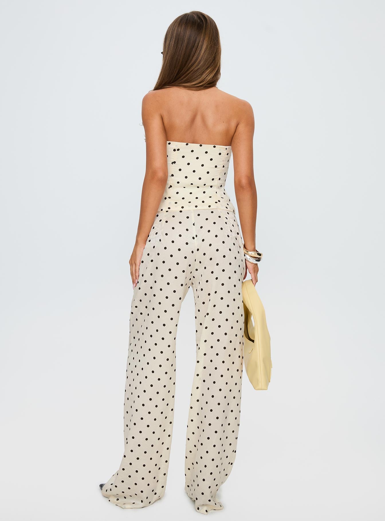 Powdered Sugar Strapless Set Cream Polka - Image 5