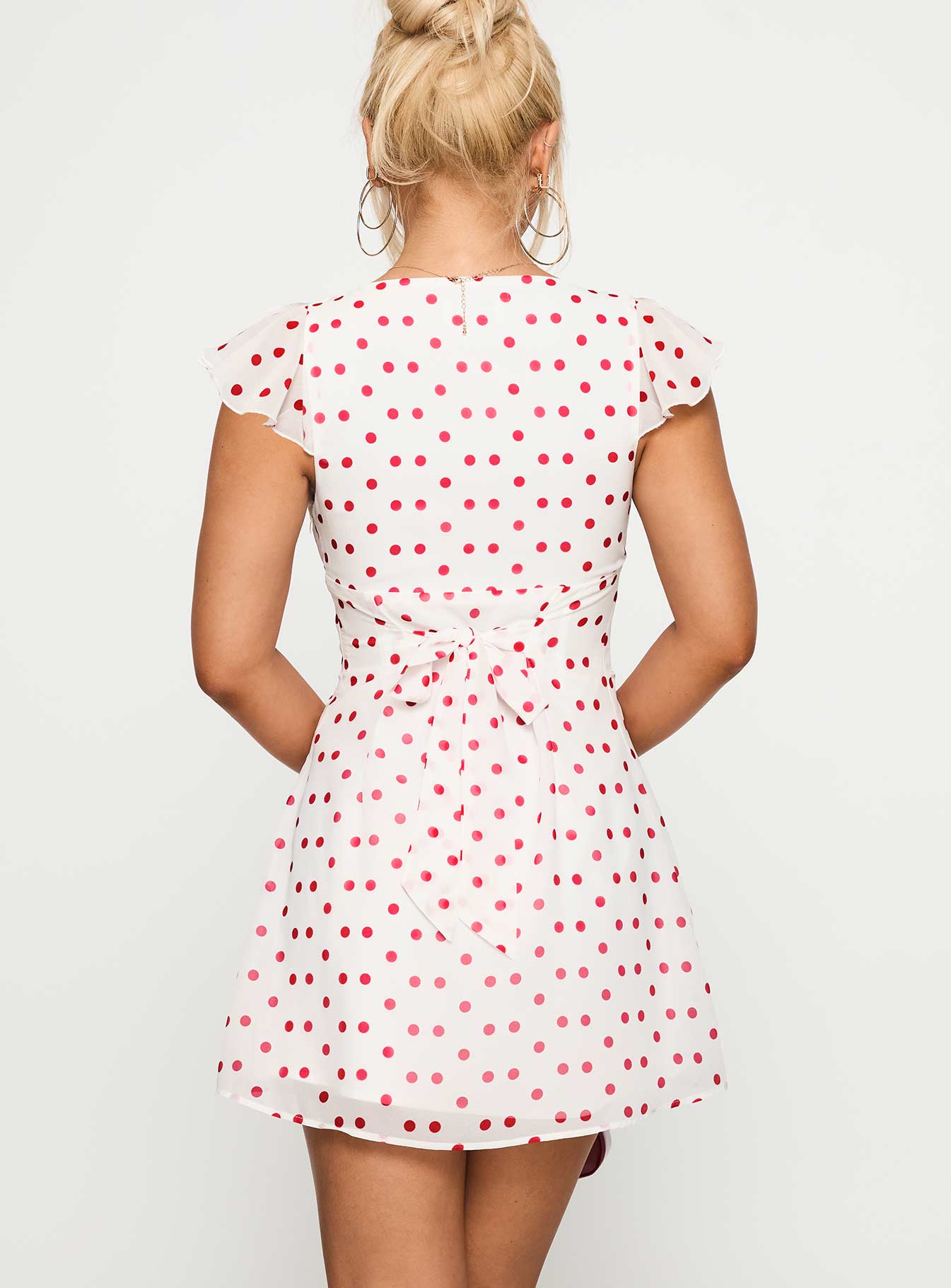 I Guess So Mini Dress White Burgundy Petite - Image 5