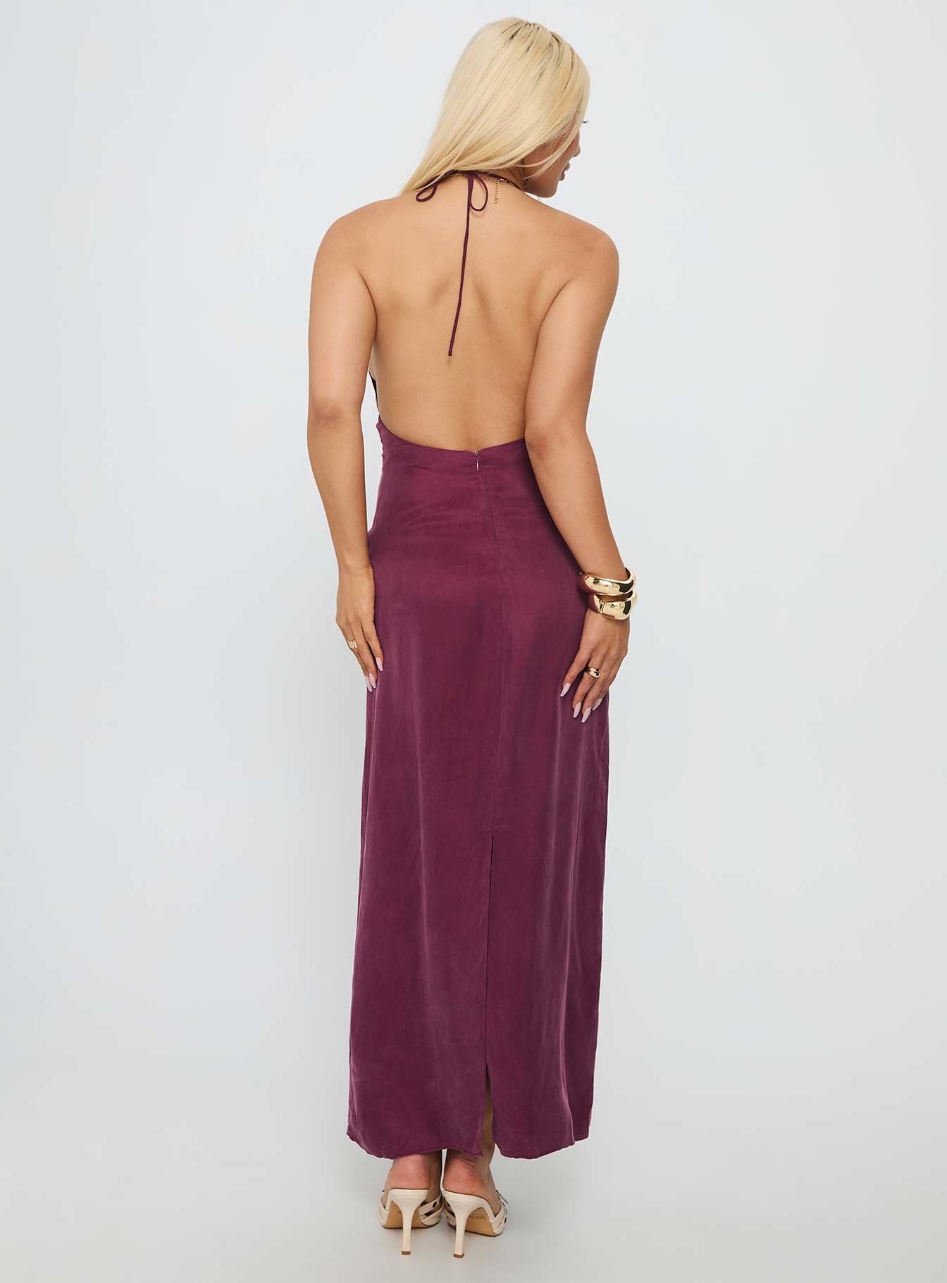 True Companion Halter Maxi Dress Berry - Image 5