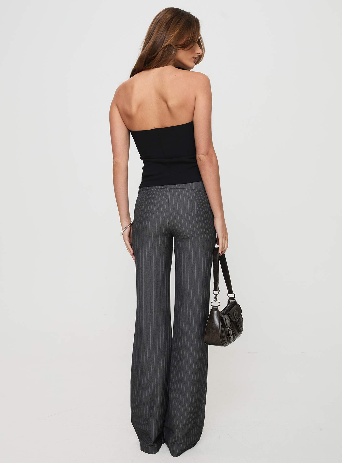 Kinkirk Flared Pants Grey Pinstripe Petite - Image 5