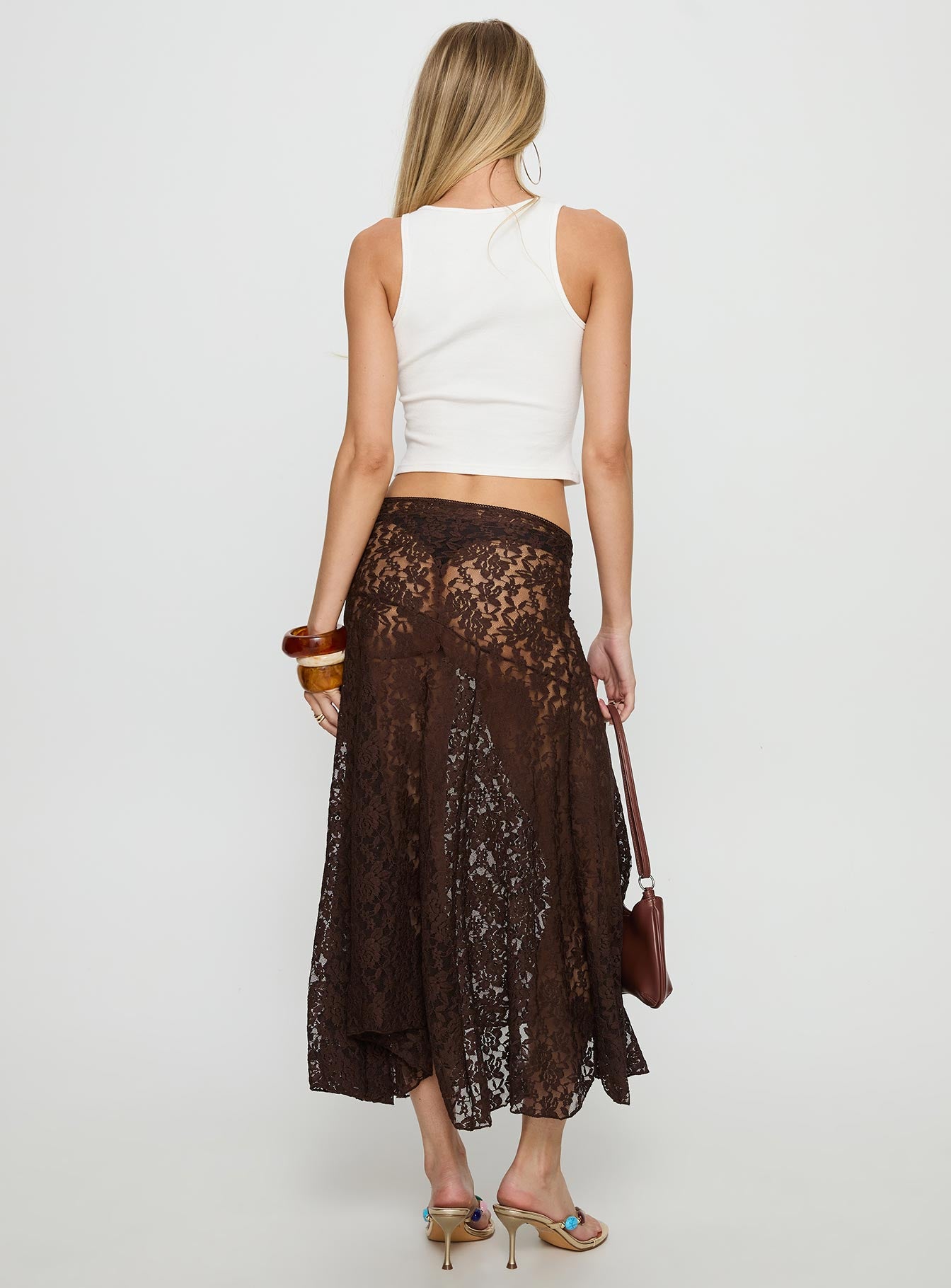 Tidal Midi Skirt Chocolate - Image 5
