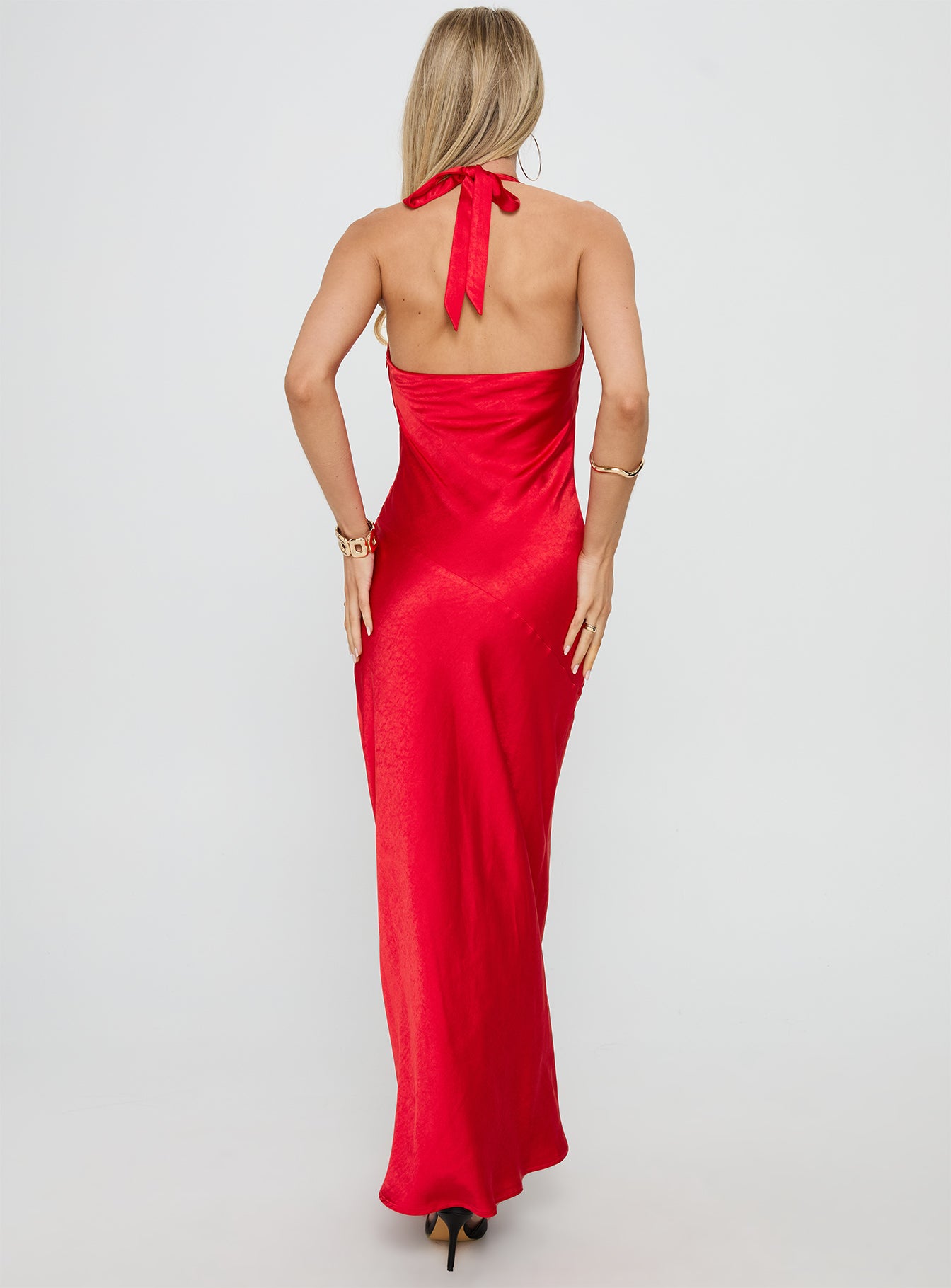 Big Deal Halter Maxi Dress Red - Image 5