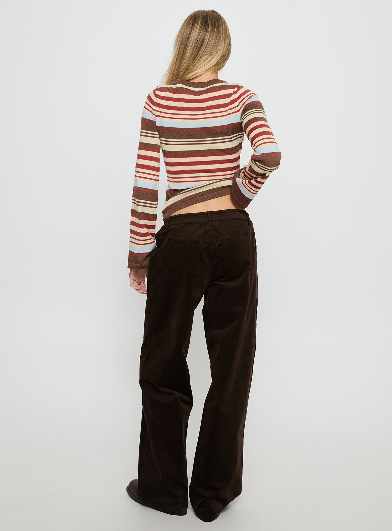 Kenza Wide Leg Corduroy Pant Brown - Image 5