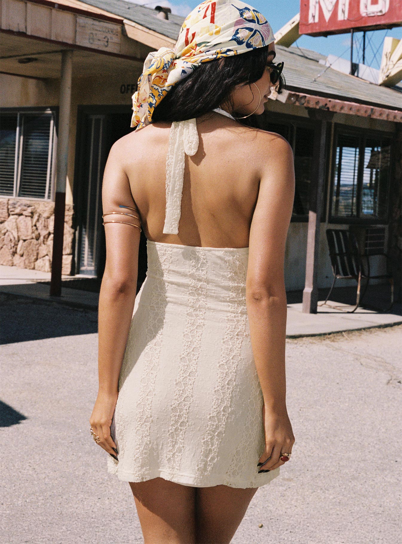 Youthful Spirit Halter Mini Dress Cream - Image 4
