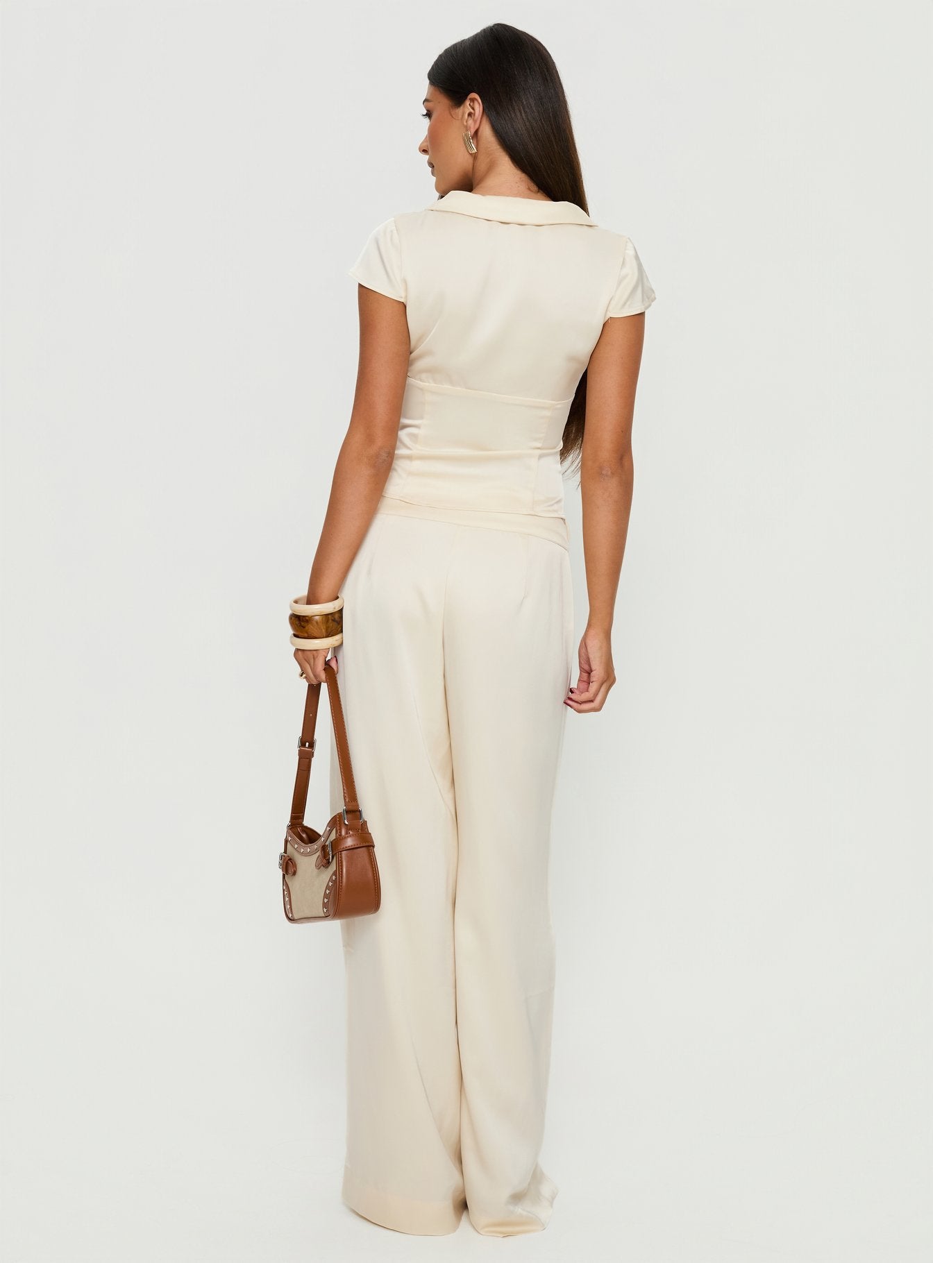 Aubrette Satin Tie Pants Cream - Image 5