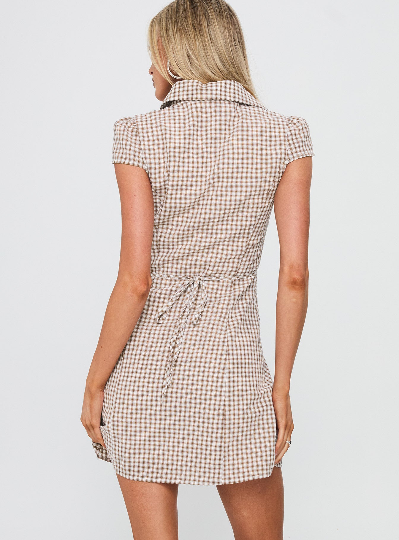 Arianwyn Mini Dress Brown Check - Image 5