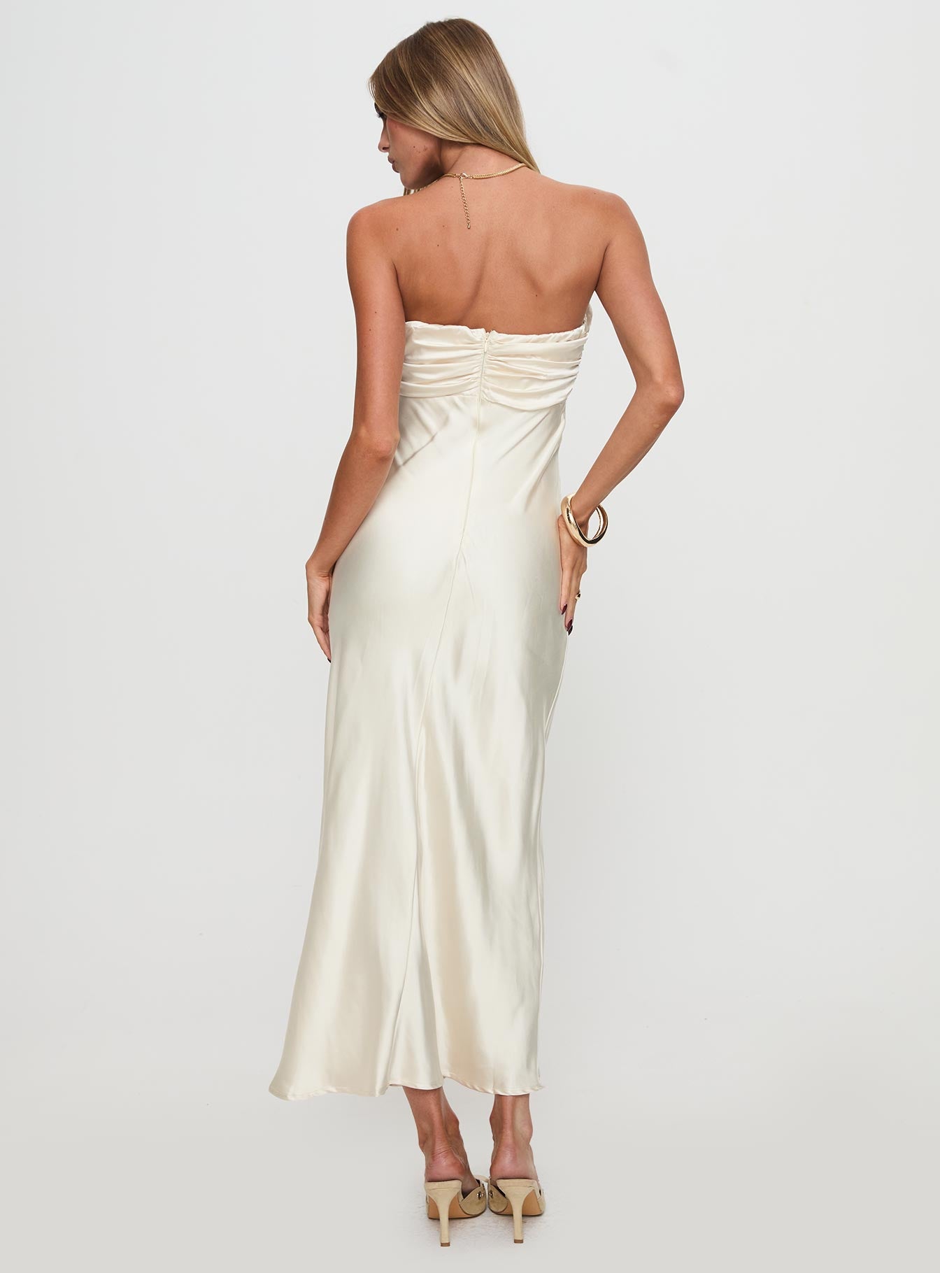 Cyprian Strapless Maxi Dress Champagne - Image 5