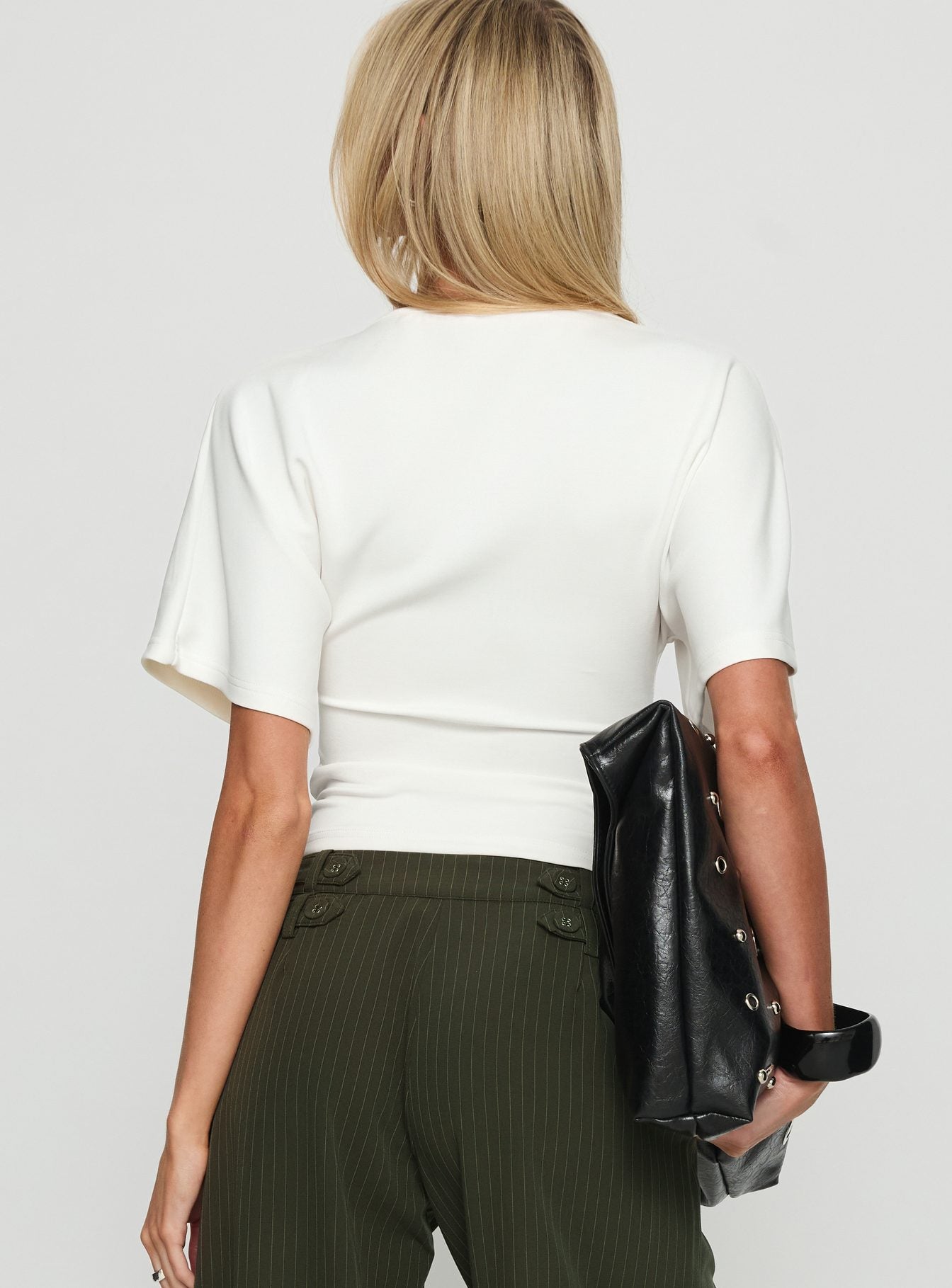 Arazia Cinched Short Sleeve Top White - Image 5