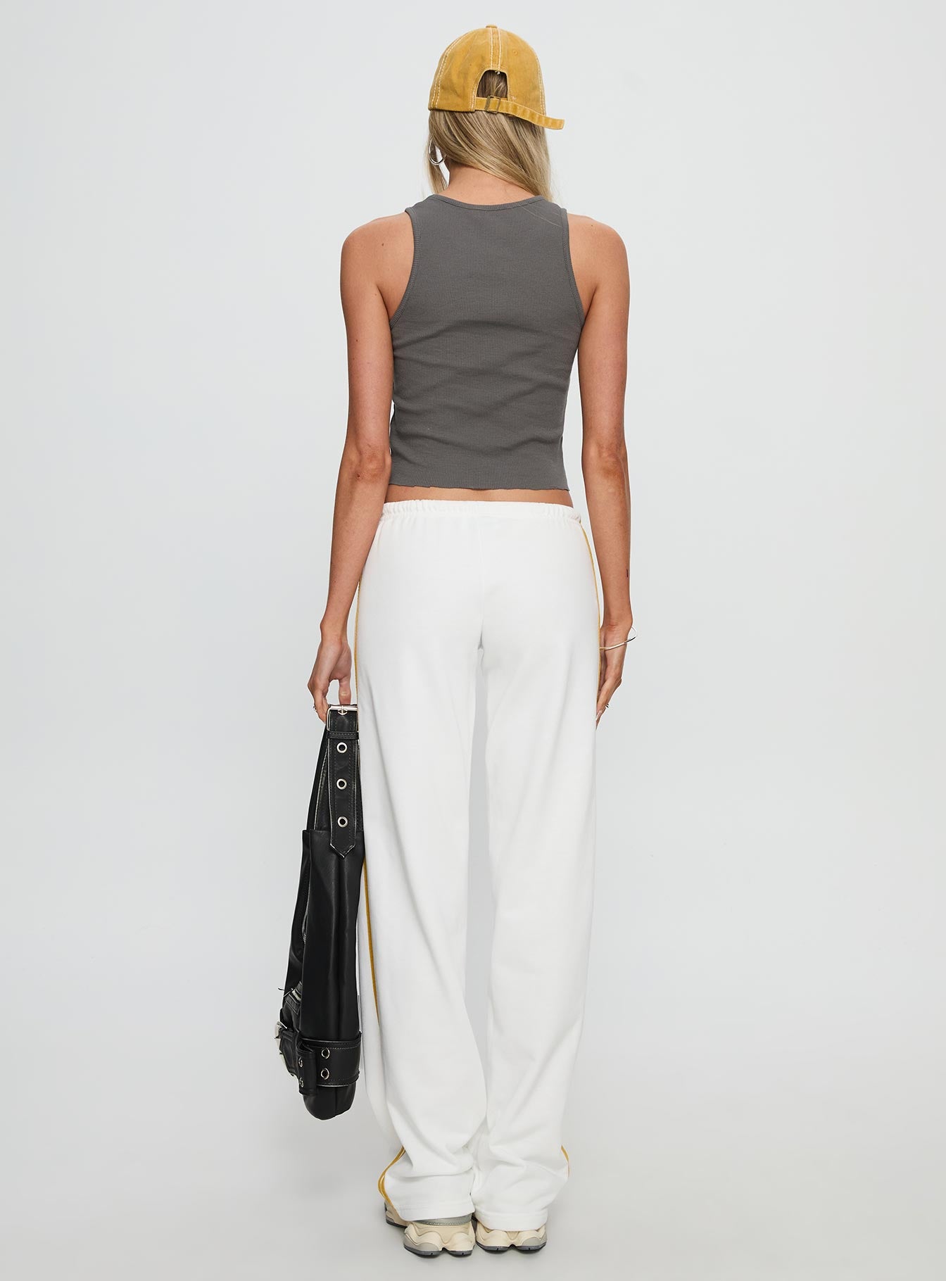 Elation Low Rise Straight Leg Track Pant White - Image 5