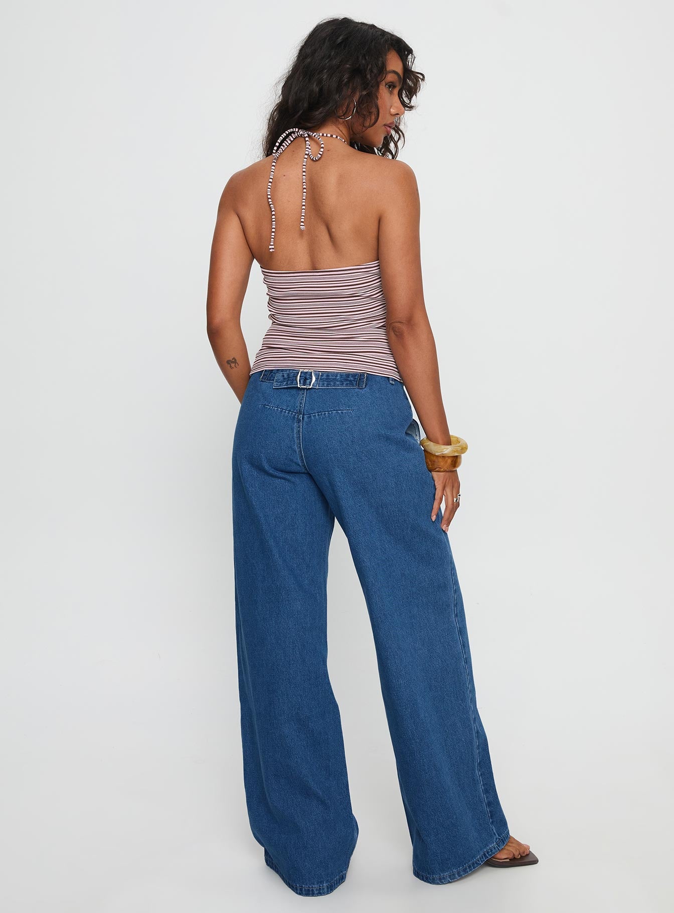 Polaris Mid Rise Straight Leg Jeans Mid Blue - Image 5