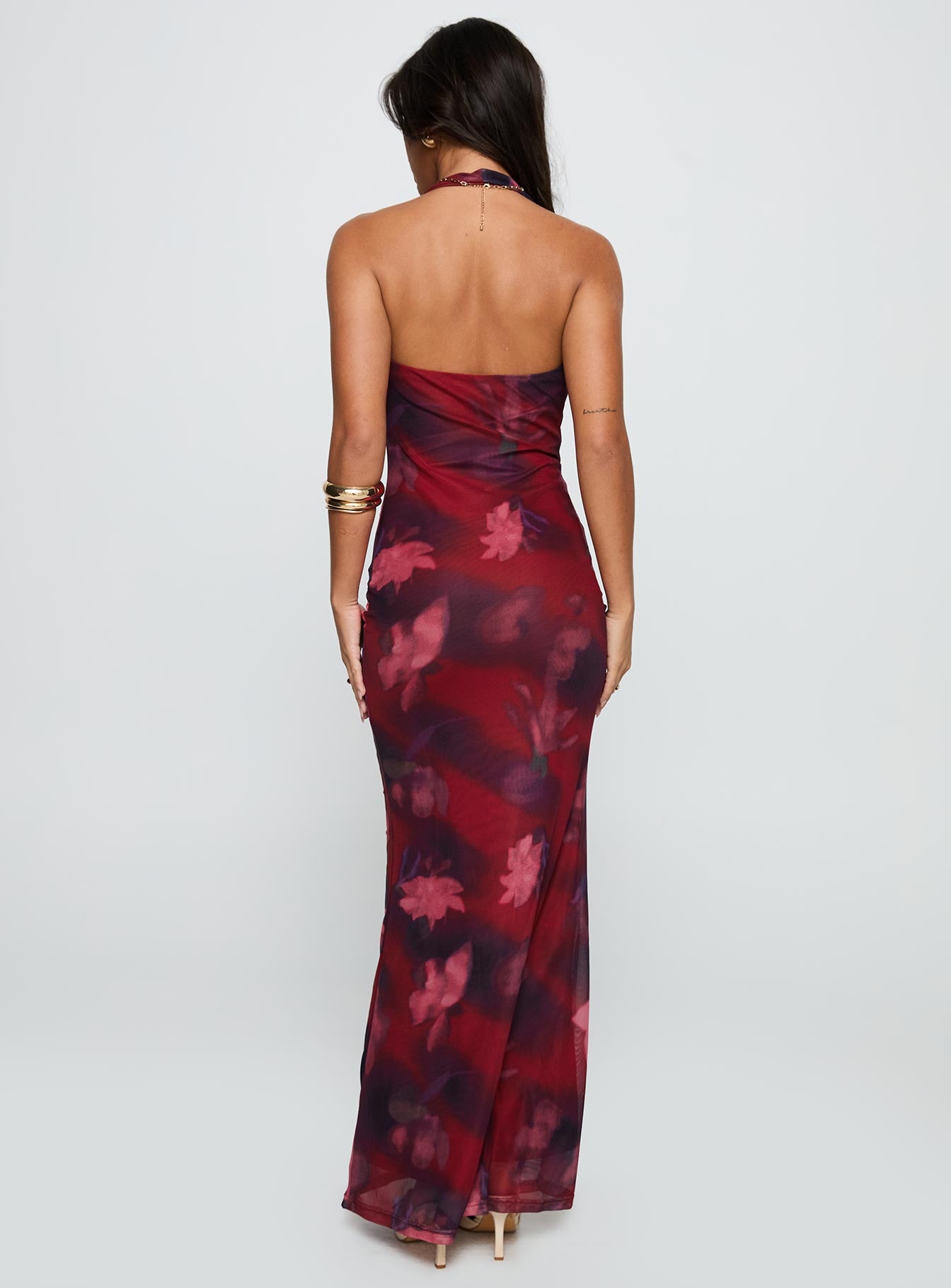 Vixyn Halter Maxi Dress Red Multi - Image 5