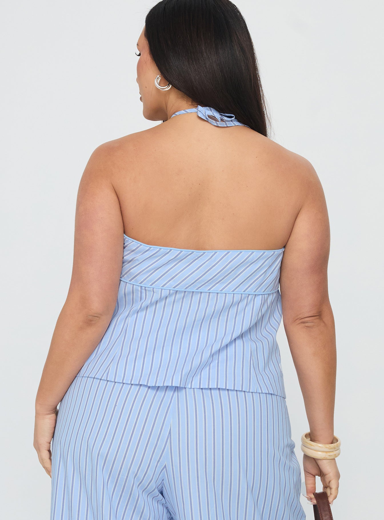Sofea Halter Top Blue Stripe Curve - Image 5