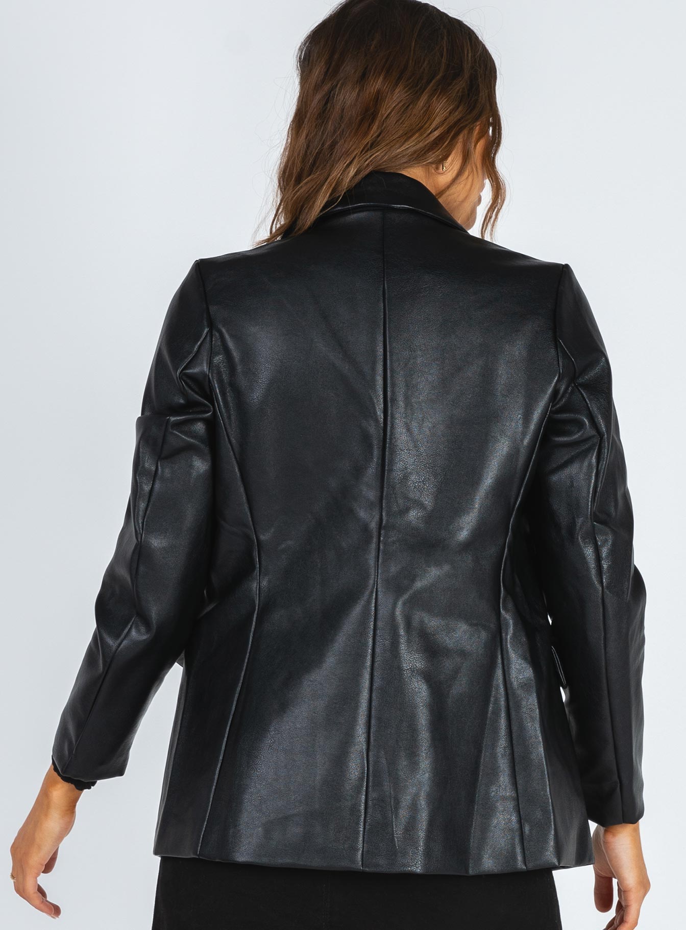 Ellen Faux Leather Blazer - Image 6
