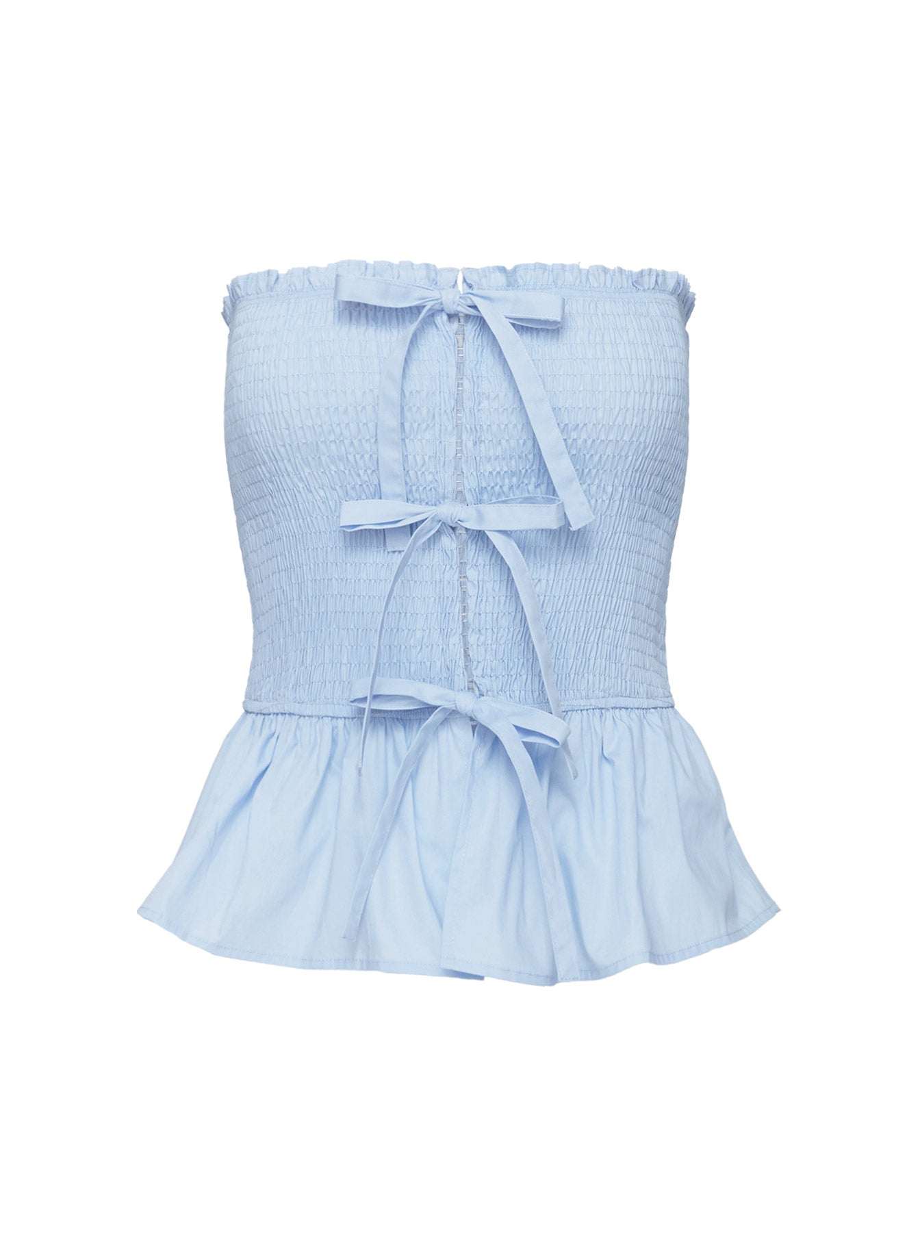 Jaymie Strapless Bow Top Blue - Image 5