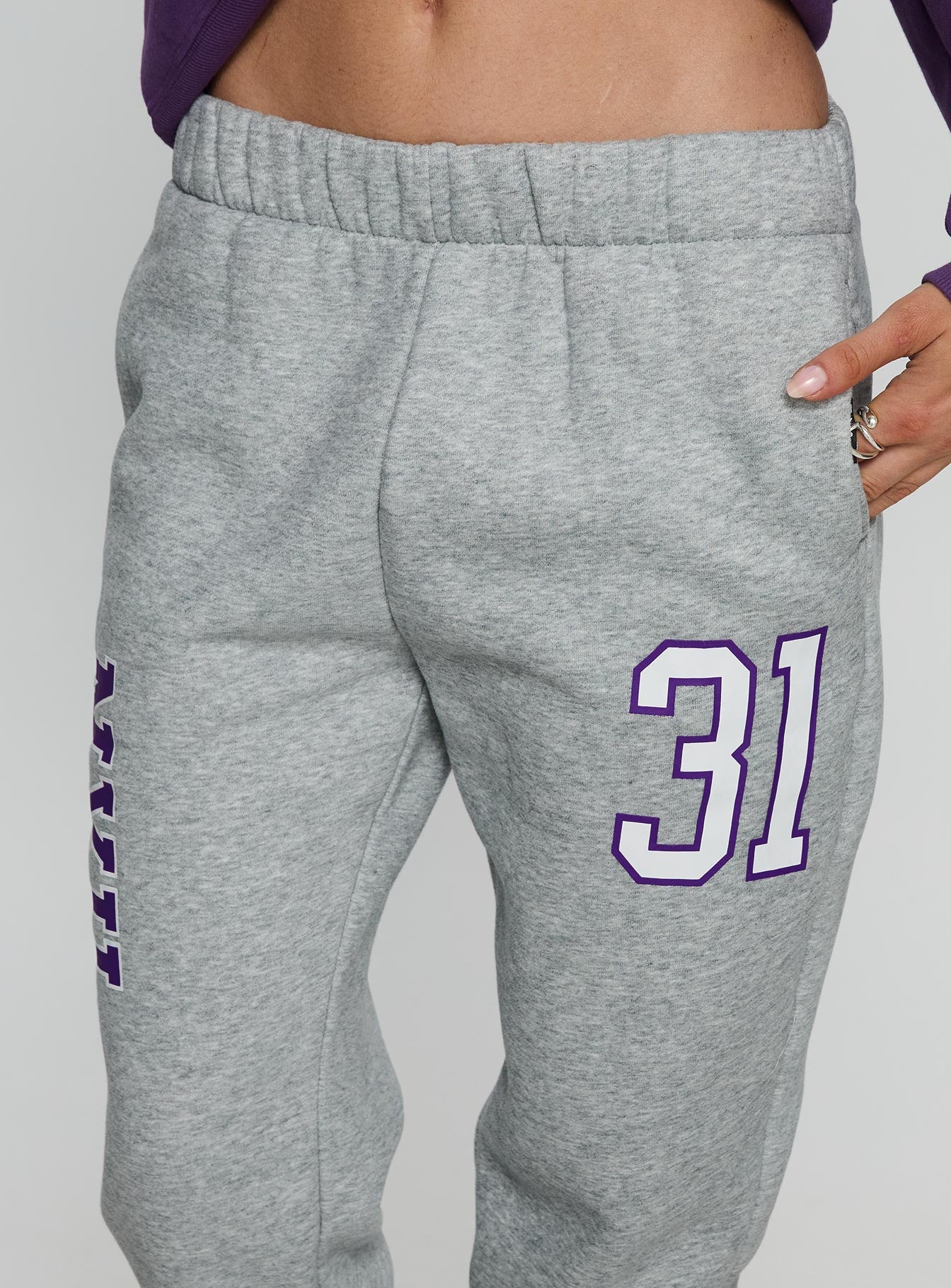 Nyu Basic Sweatpants Heather Grey - Image 5