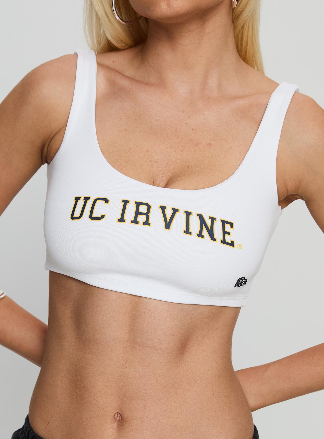 Uc Irvine Scoop Neck Crop Top White - Image 6