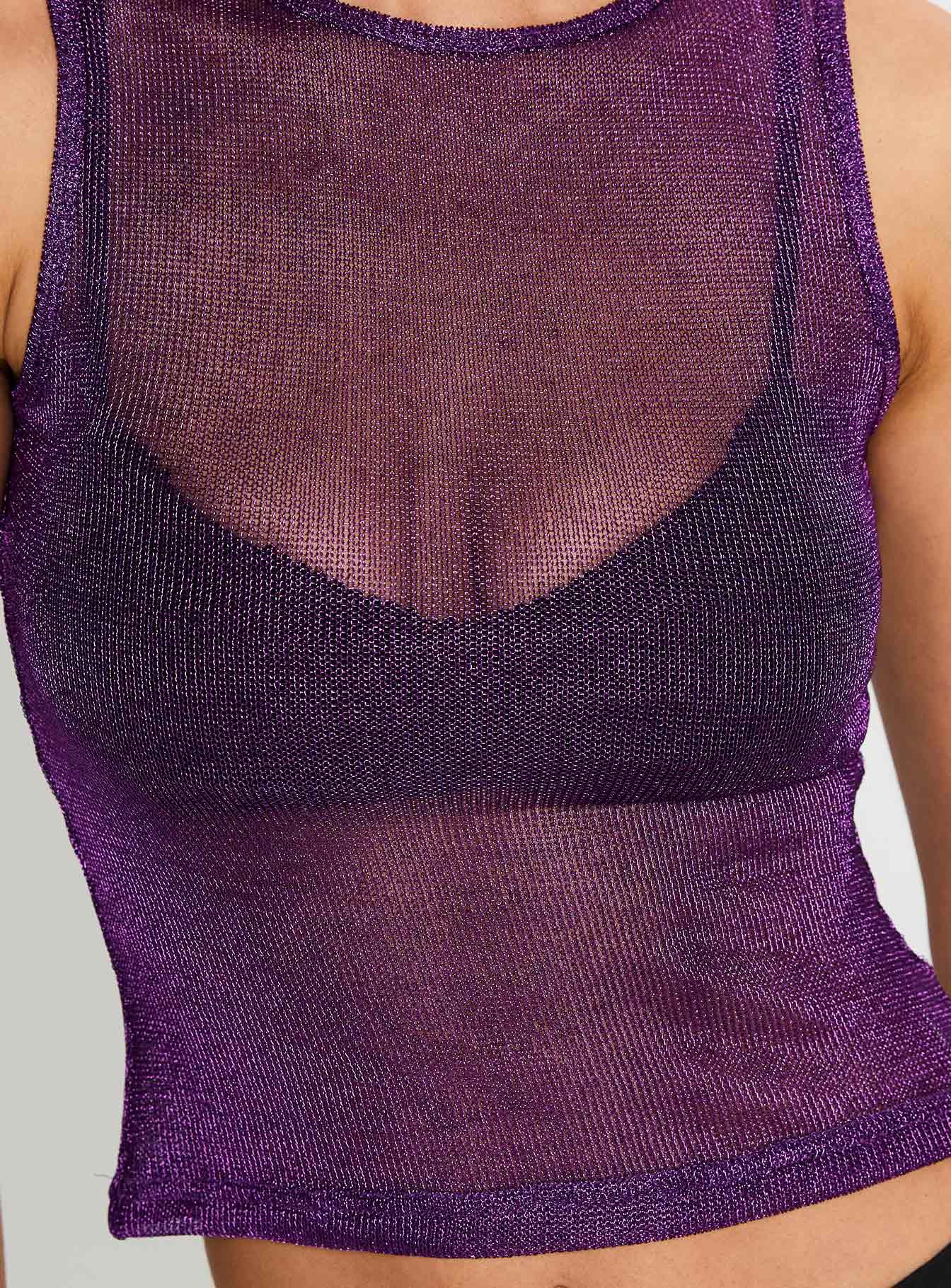 Perfect Mirage Sheer Top Plum - Image 6