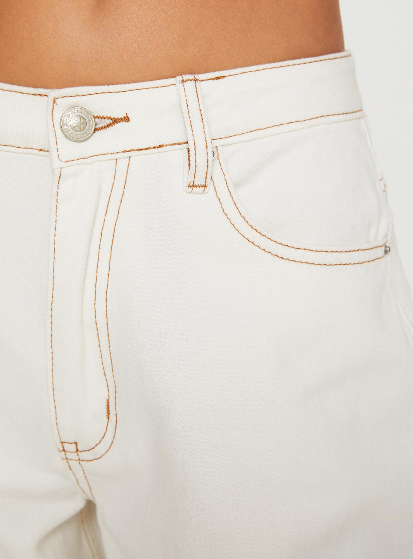 Naylor Mid Rise Wide Leg Jeans Cream Tall - Image 5