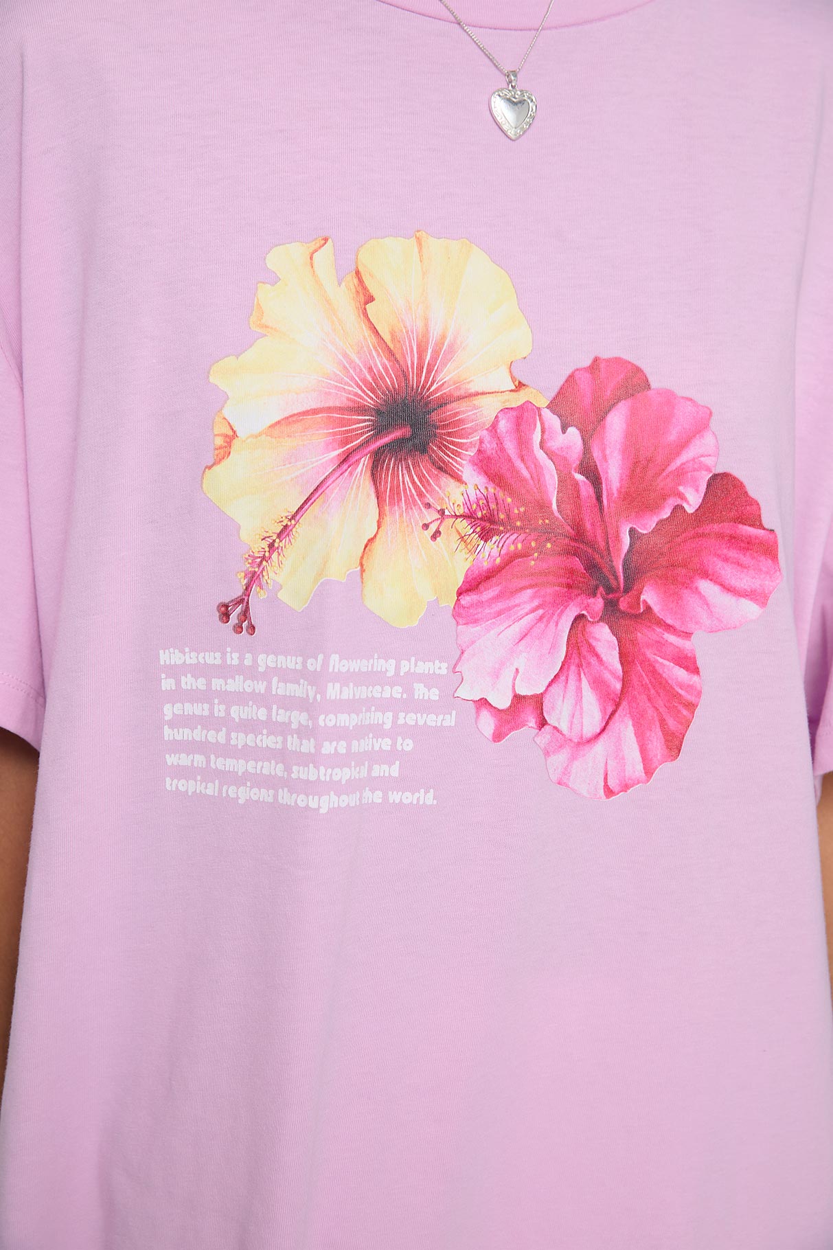 Hibiscus Haven Oversized Tee Pink - Image 6