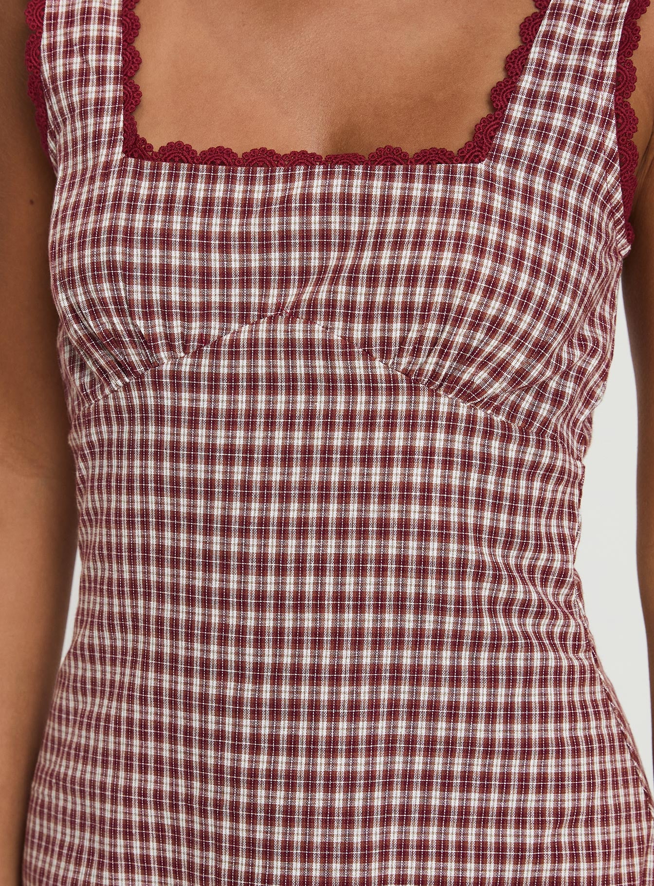 Dasha Mini Dress Red Check Petite - Image 3