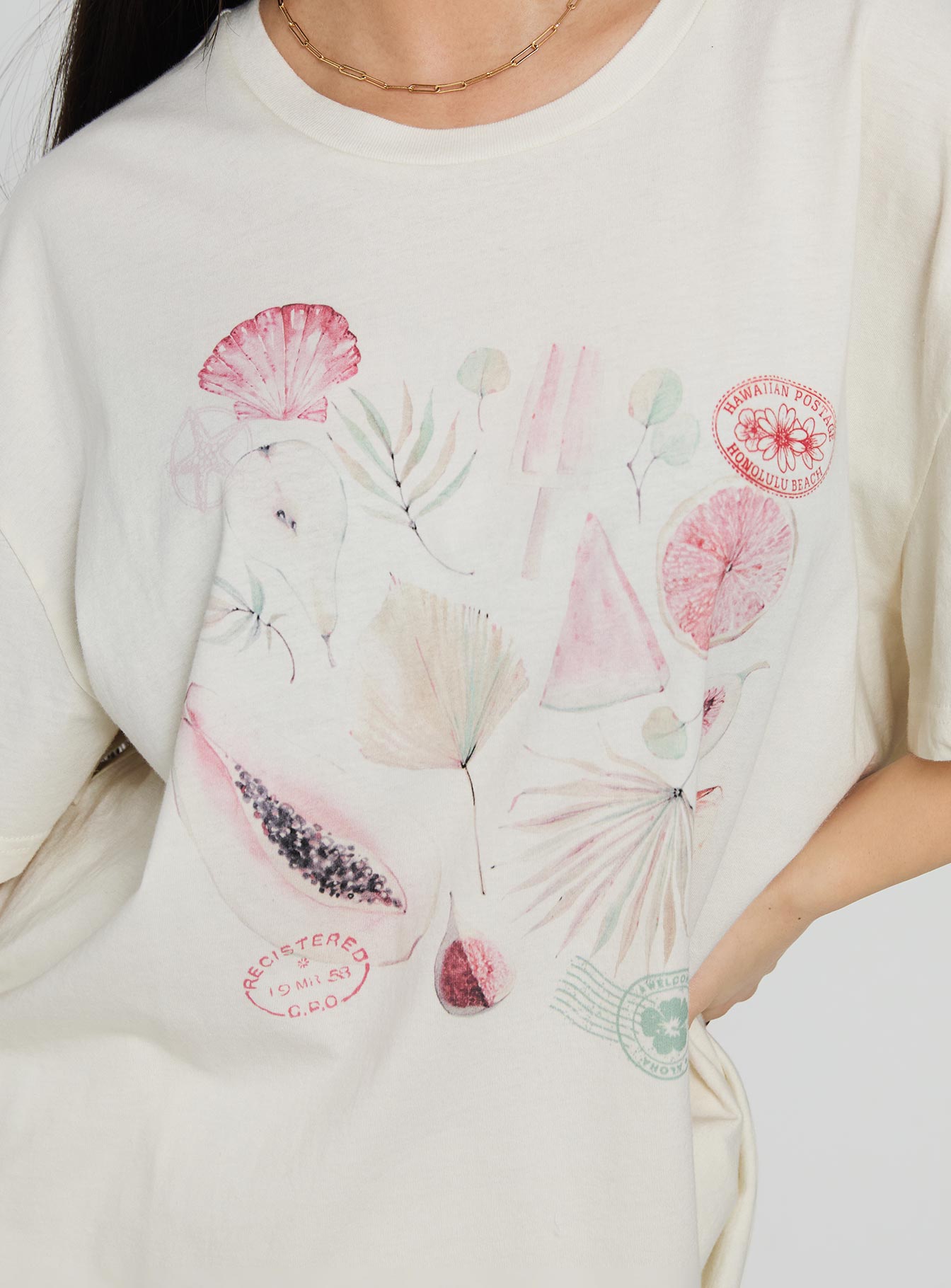 Hawaii Locale Oversized Graphic Tee Marshmellow - Image 6