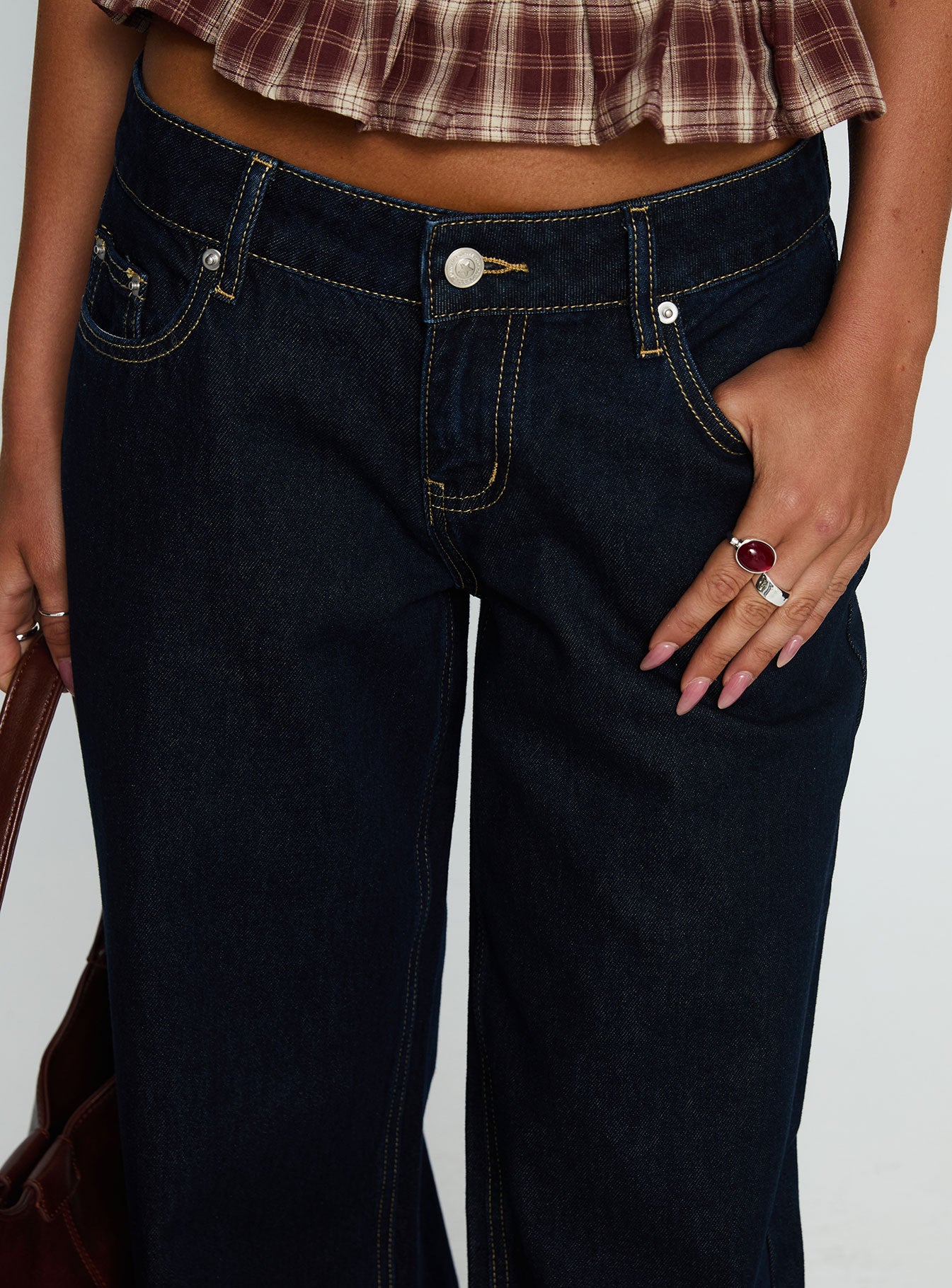 Tidal Wave High Rise Straight Leg Jeans Raw Denim - Image 5