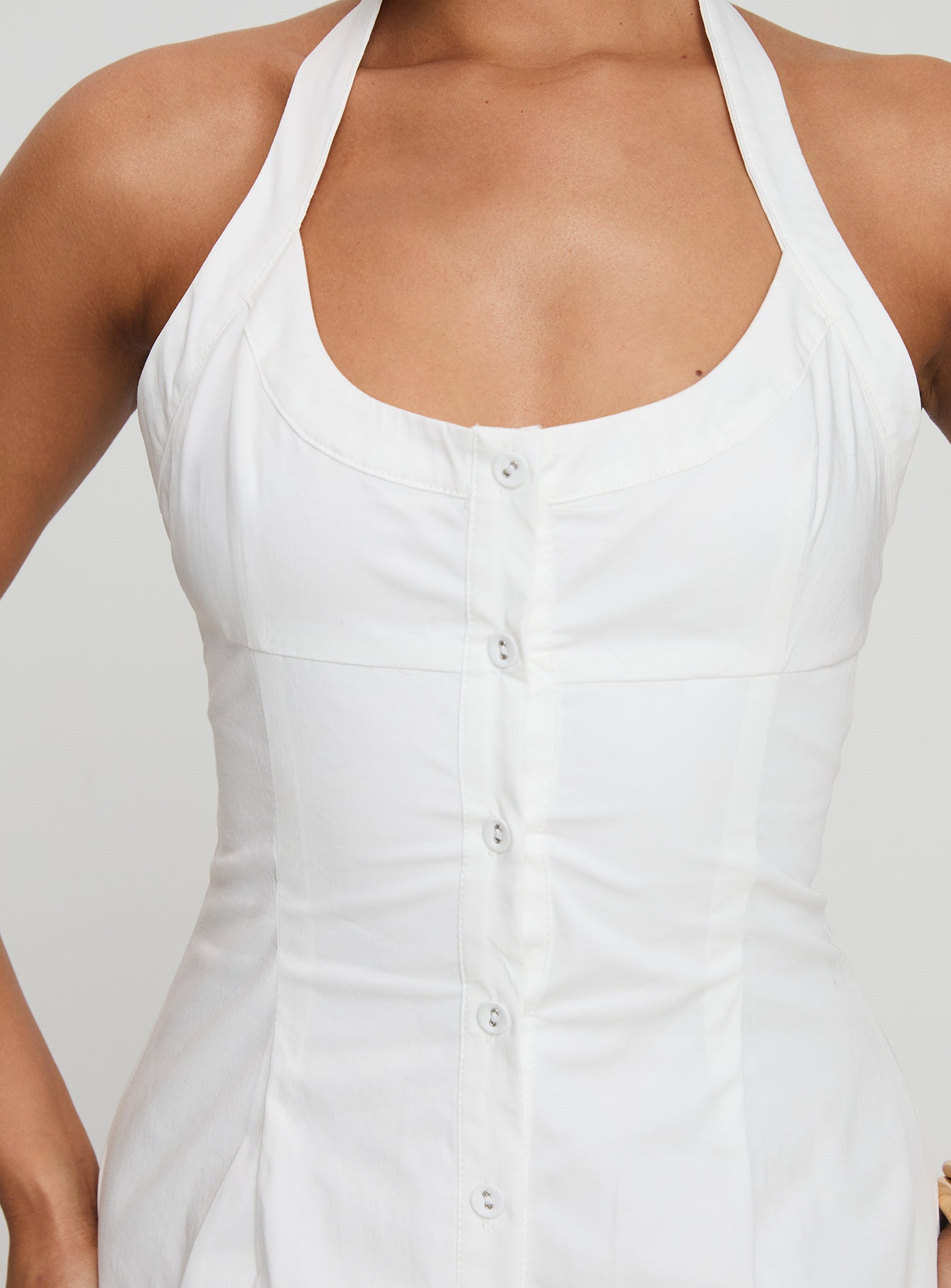 Mallorie Halter Mini Dress White - Image 6