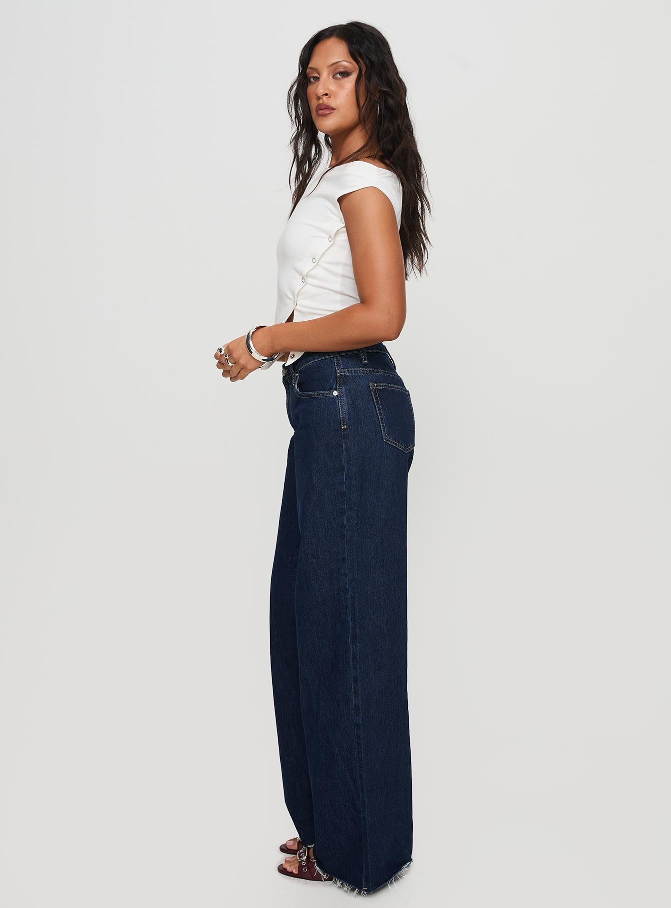 Darla Low Rise Straight Leg Jean Dark Blue Wash Petite - Image 4