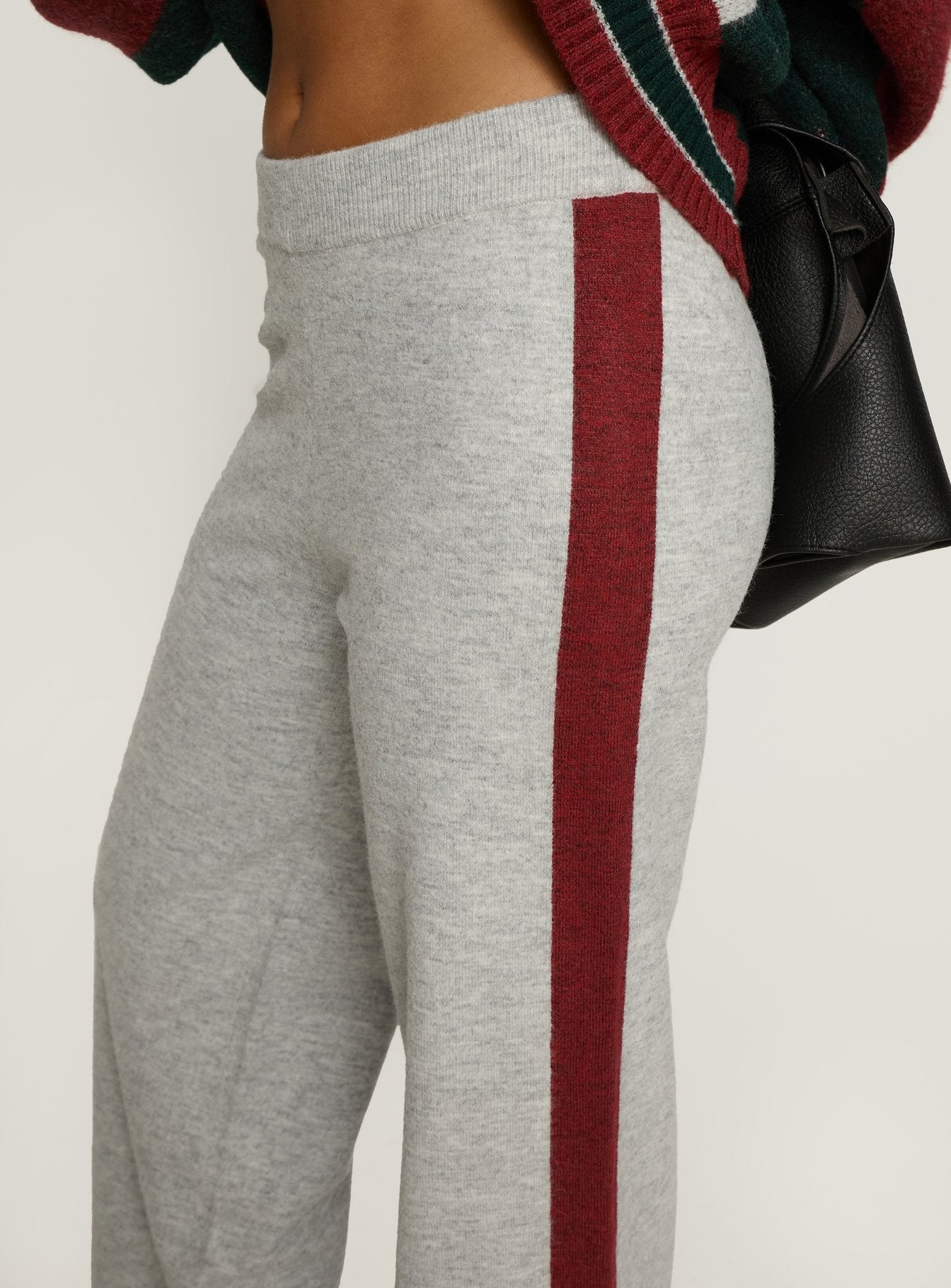 Brandyce Straight Leg Knit Pants Grey Red - Image 5
