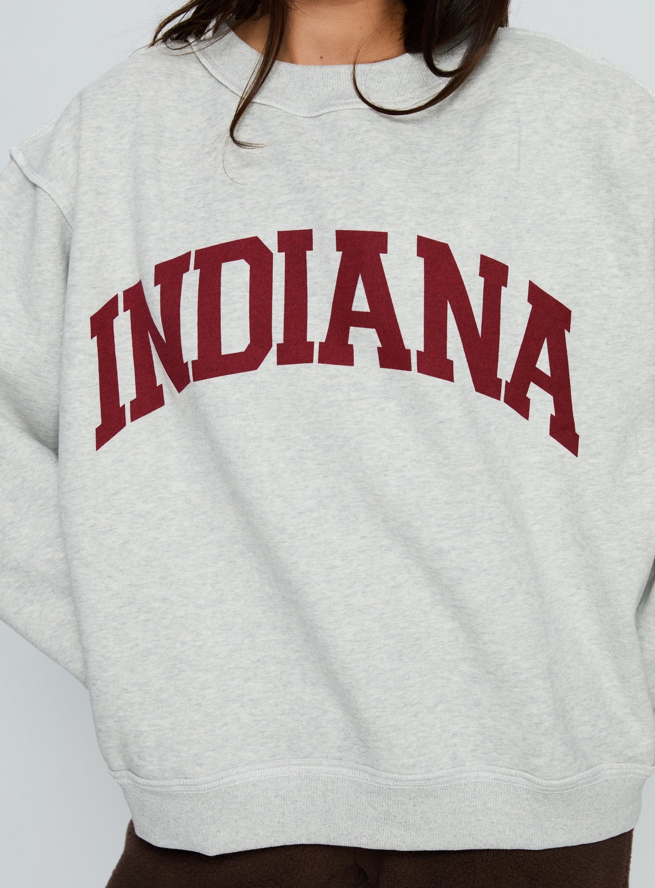 When In Indiana Mock Neck Jumper Grey - Image 6