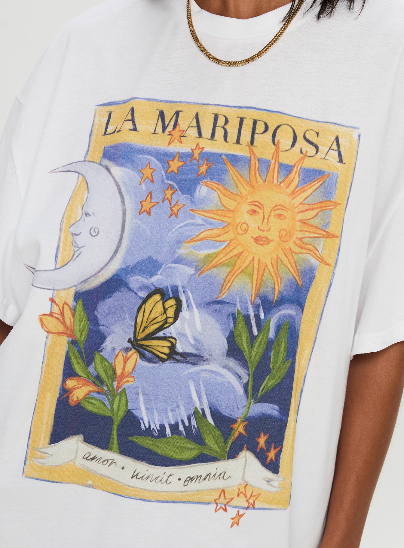 Tarot Card Oversized Graphic Top White Multi - Image 6
