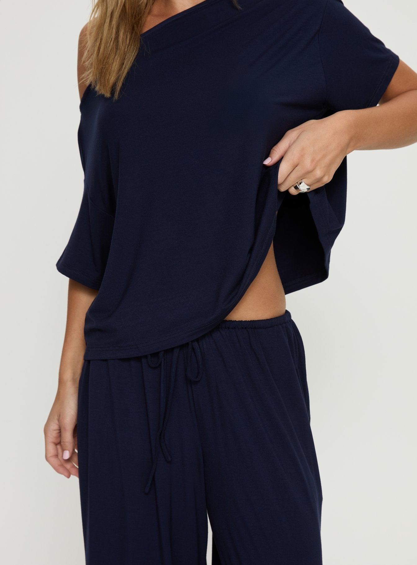 Cozy Hour Sleep Relaxed Pants Navy - Image 6