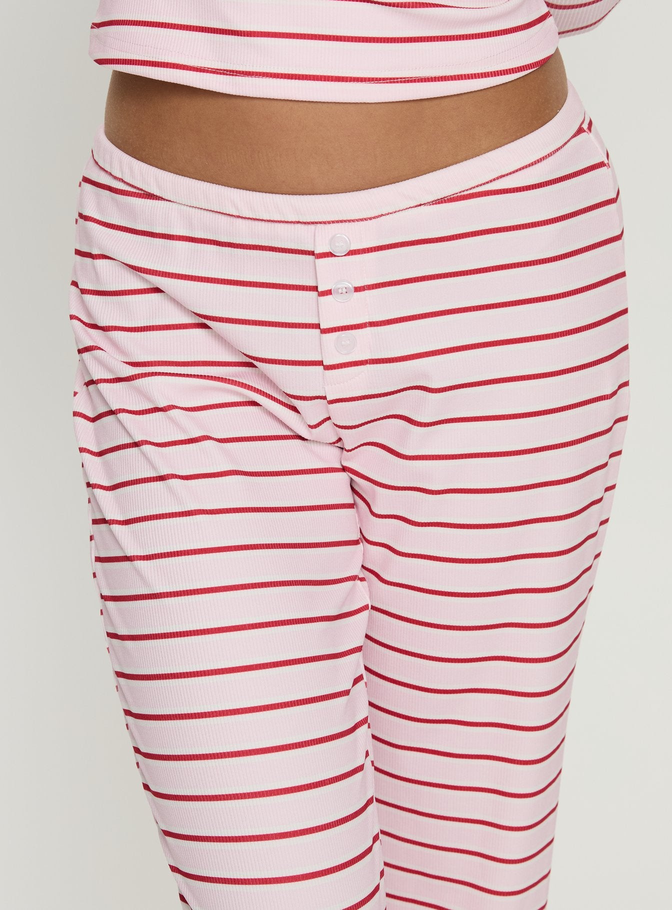 Slumber Party Sleep Rib Pants Pink Stripe - Image 6