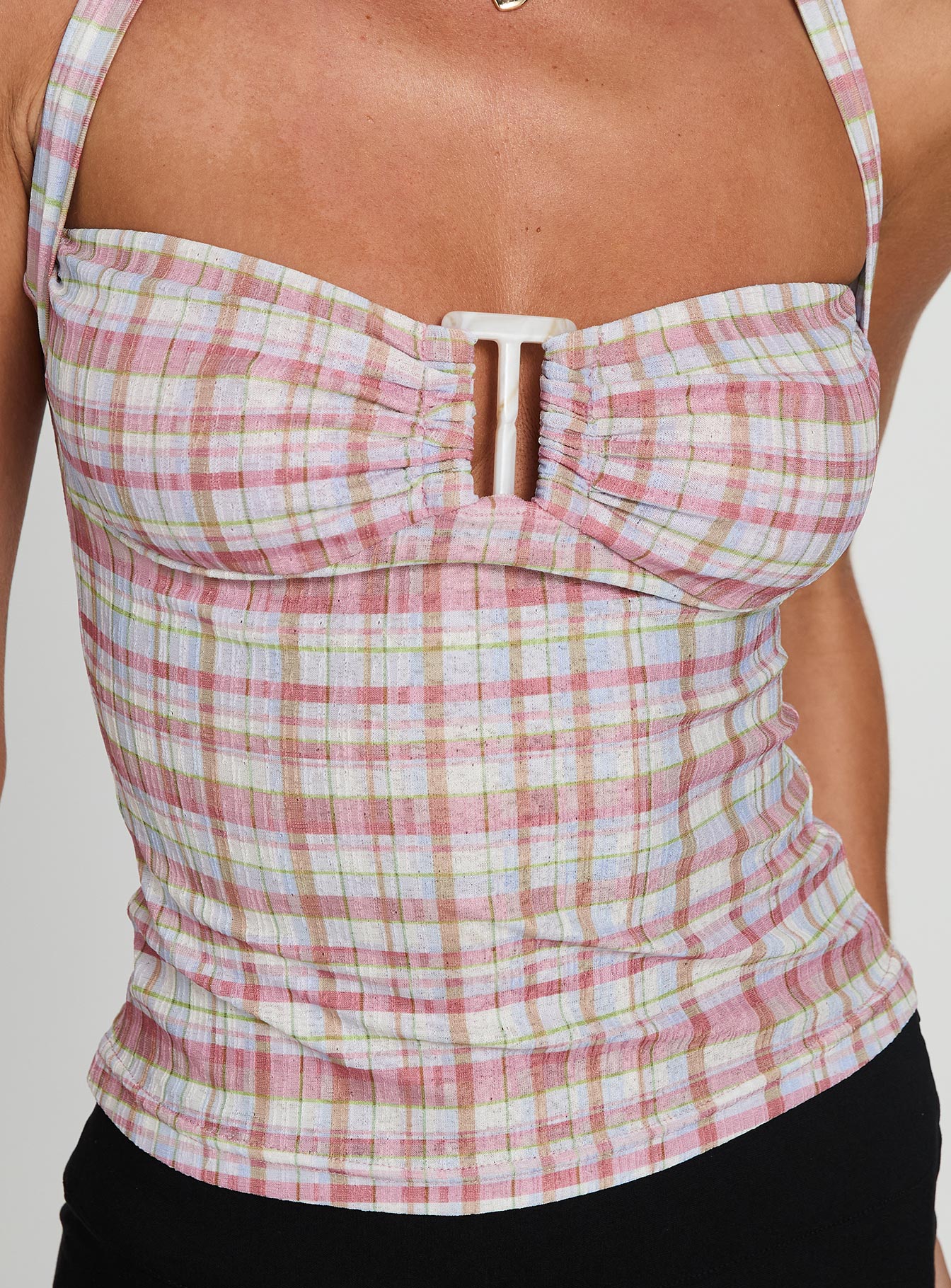 Isabetta Halter Top Pink Check - Image 6