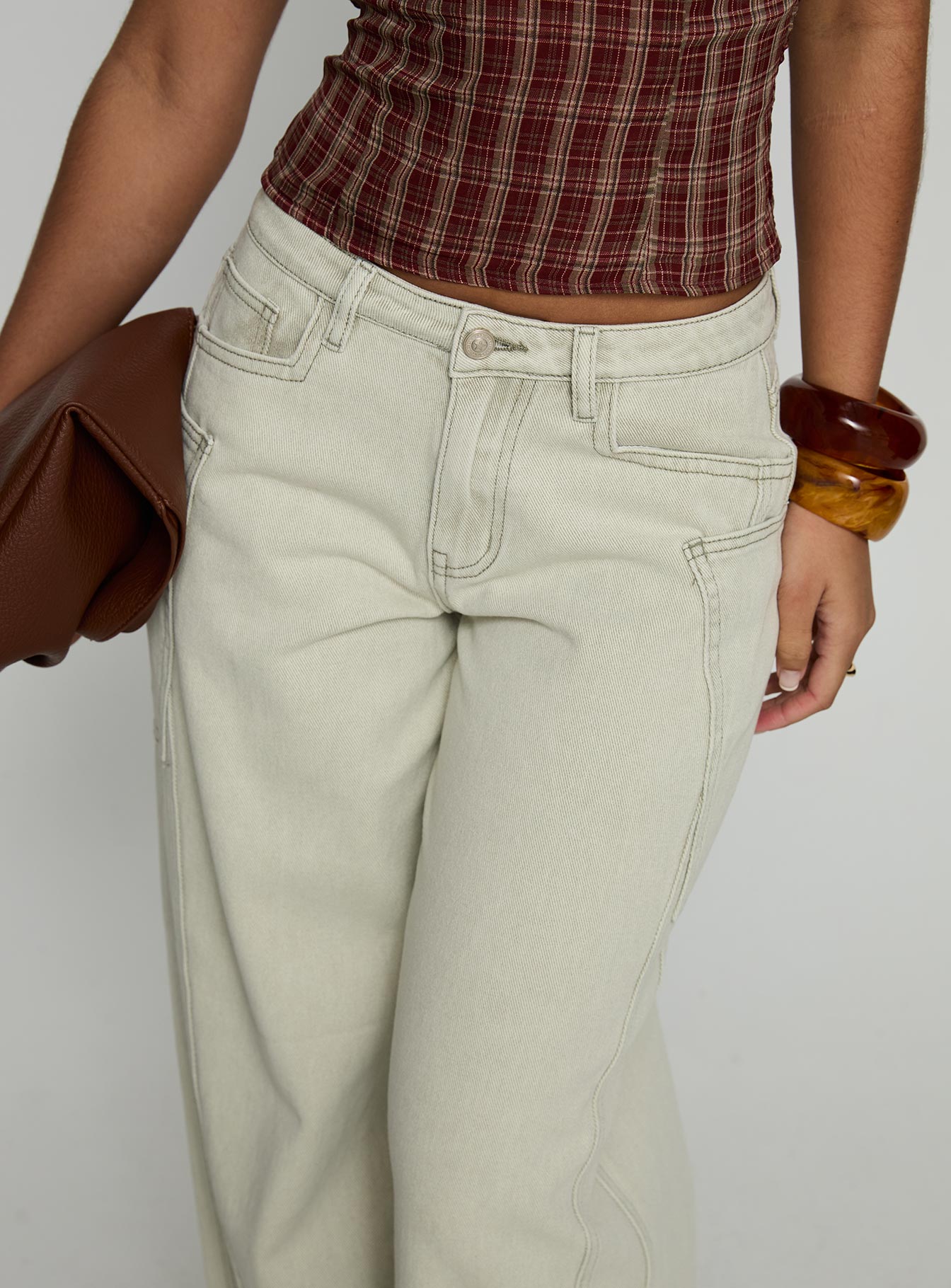 Amargo Mid Rise Baggy Jeans Sage Wash - Image 6
