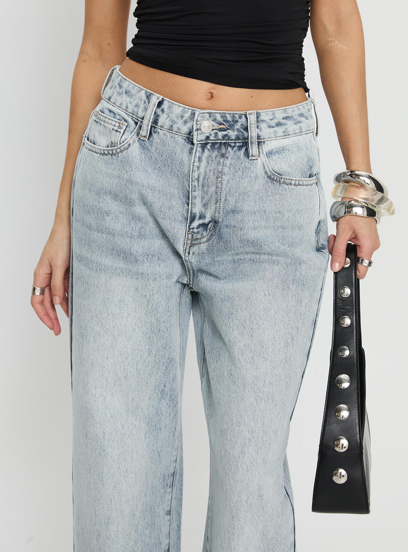 Henesey High Rise Straight Leg Jeans Light Wash - Image 6
