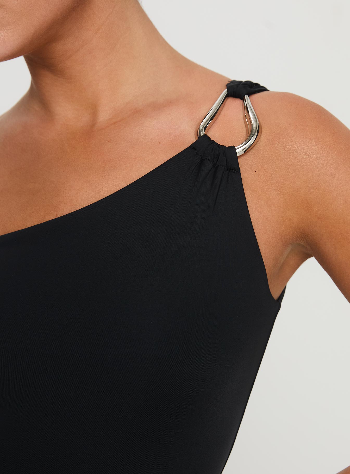 Talija One Shoulder Bodysuit Black - Image 6