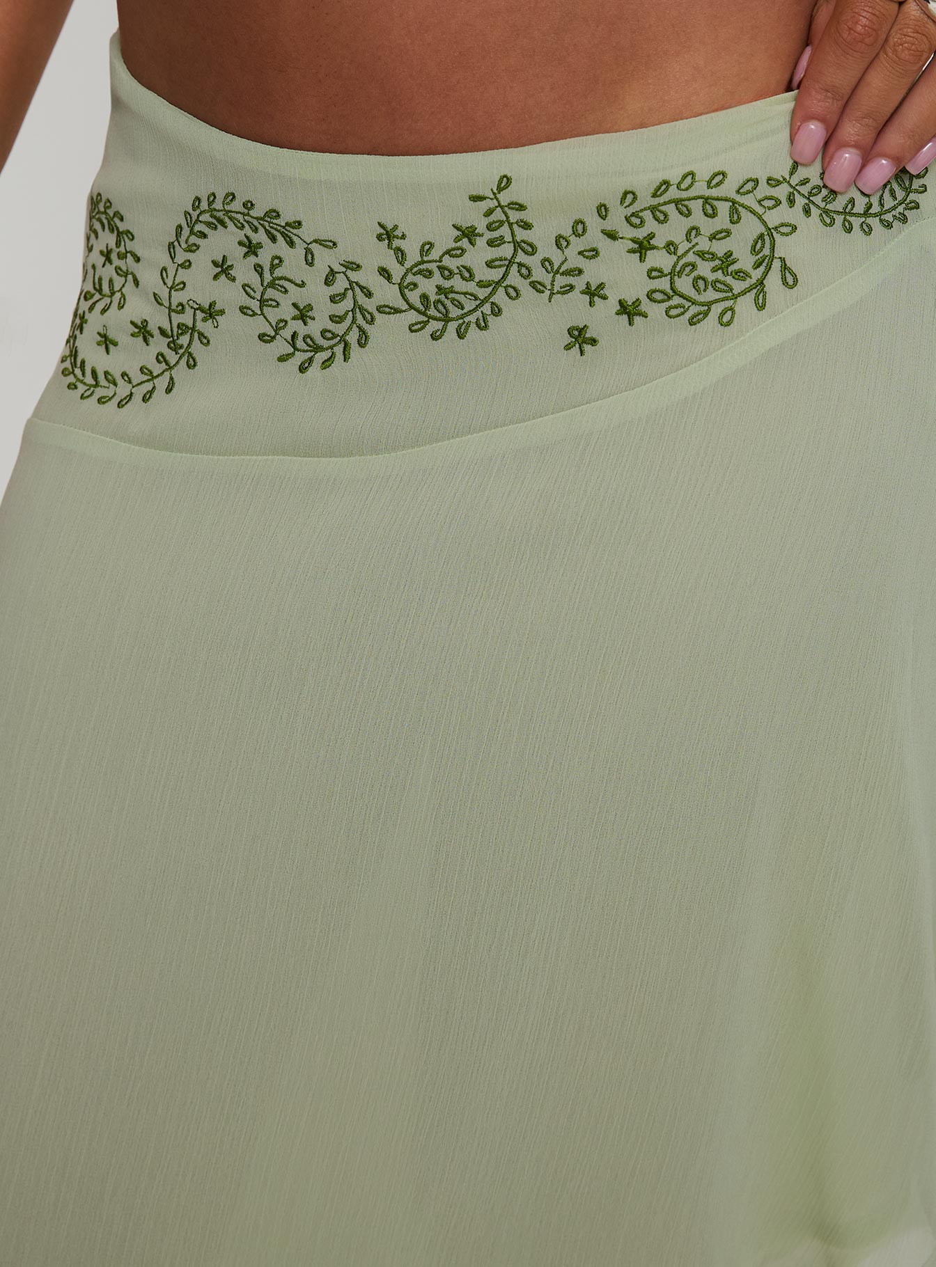 Pappilion Asymmetrical Midi Skirt Sage Petite - Image 9