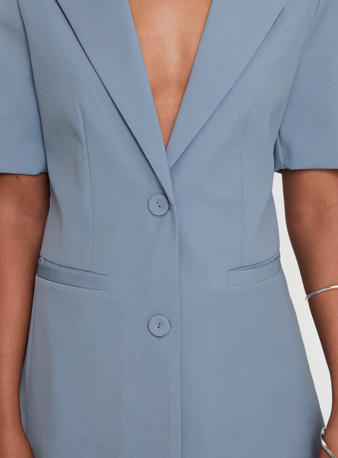 Bisou Bisou Short Sleeved Blazer Blue - Image 6