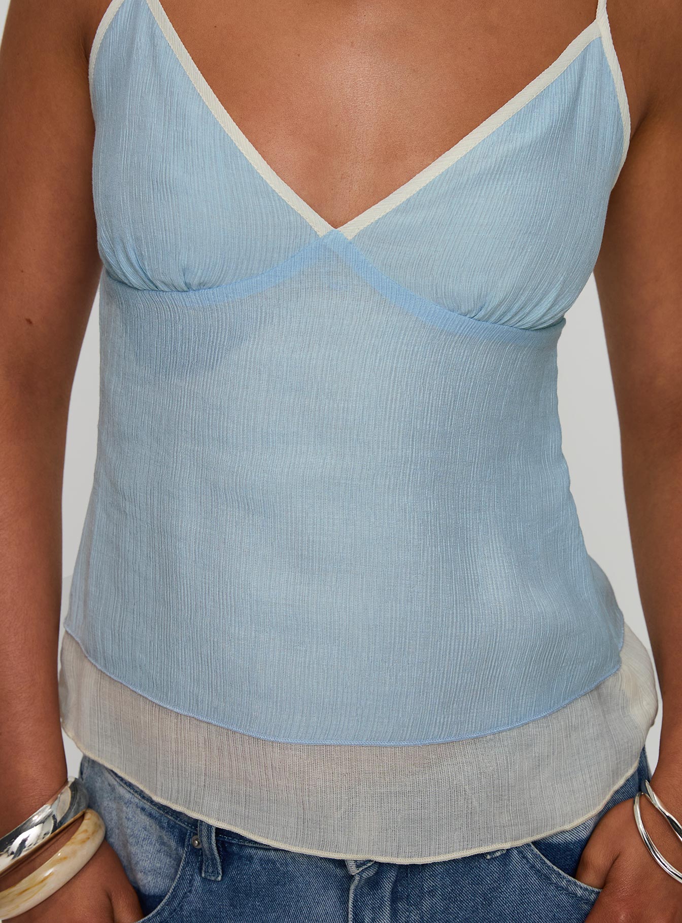 Majorie Layered Top Blue Cream - Image 5